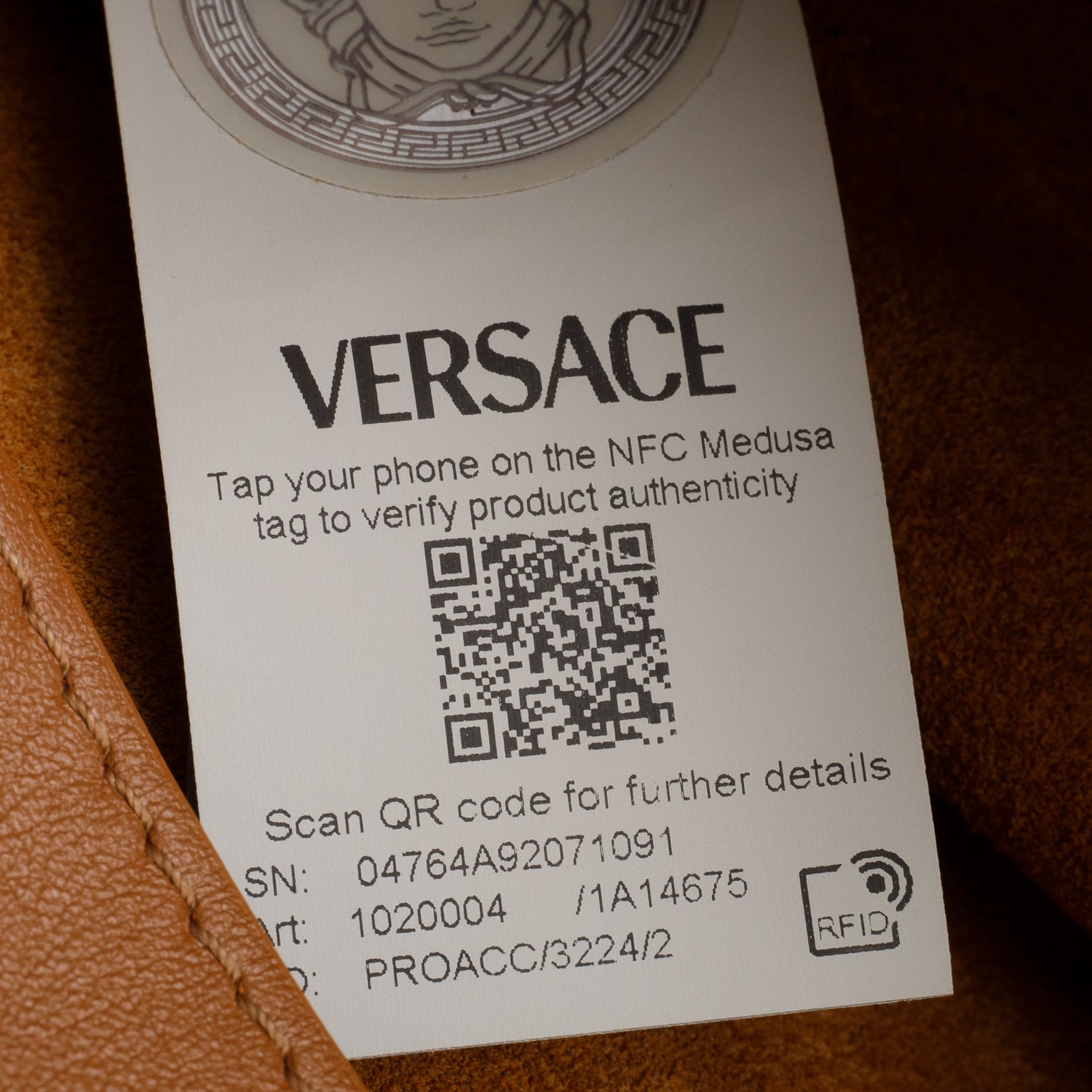 Versace Brown Leather La Medusa Tote Bag
