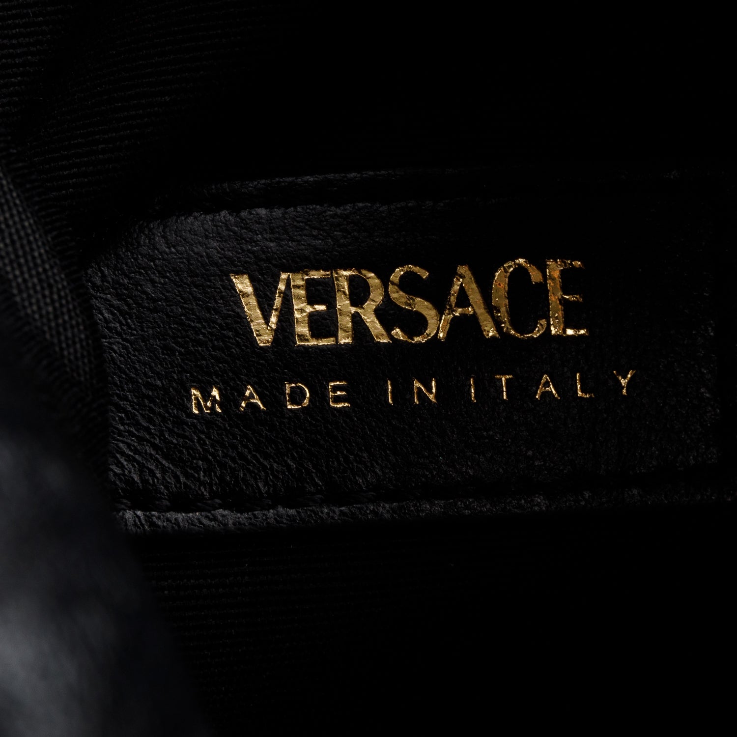 Versace Black Quilted Calfskin Leather Medusa Drawstring Crossbody Bag