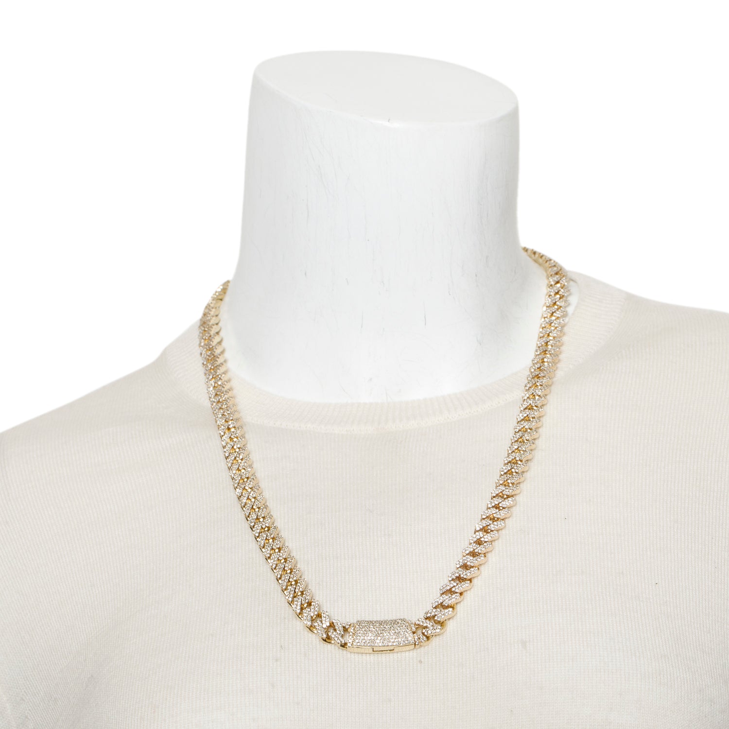 10k Yellow Gold 22.07 tcw. Diamond Cuban Link Necklace