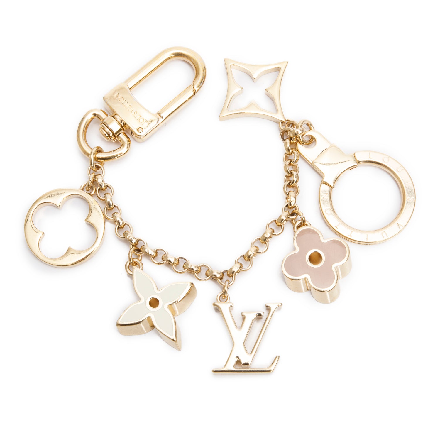 Louis Vuitton Gold-Tone Fleur de Monogram Bag Charm Chain