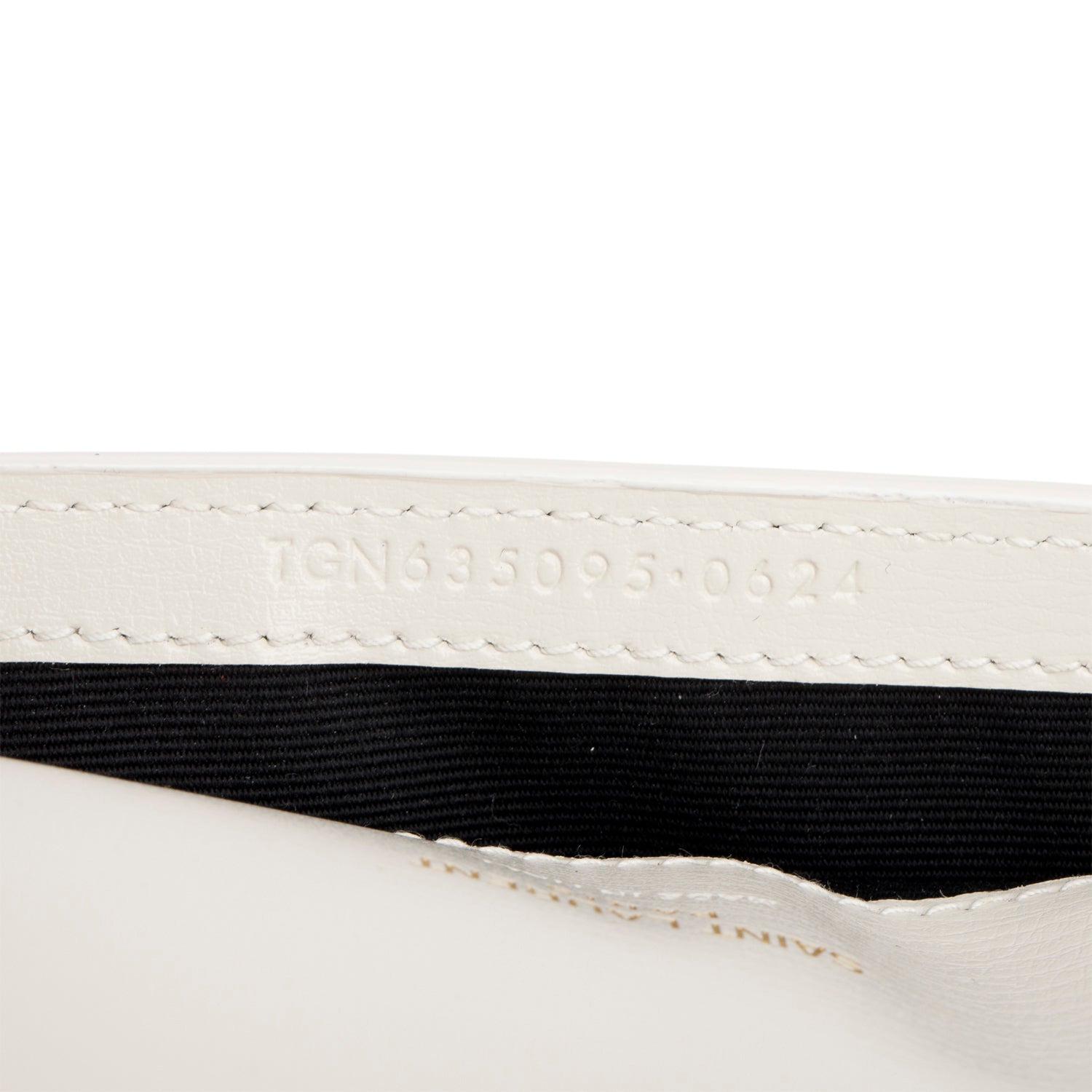 Saint Laurent 2024 White Smooth Leather Cassandre Phone Holder Bag w/ Box