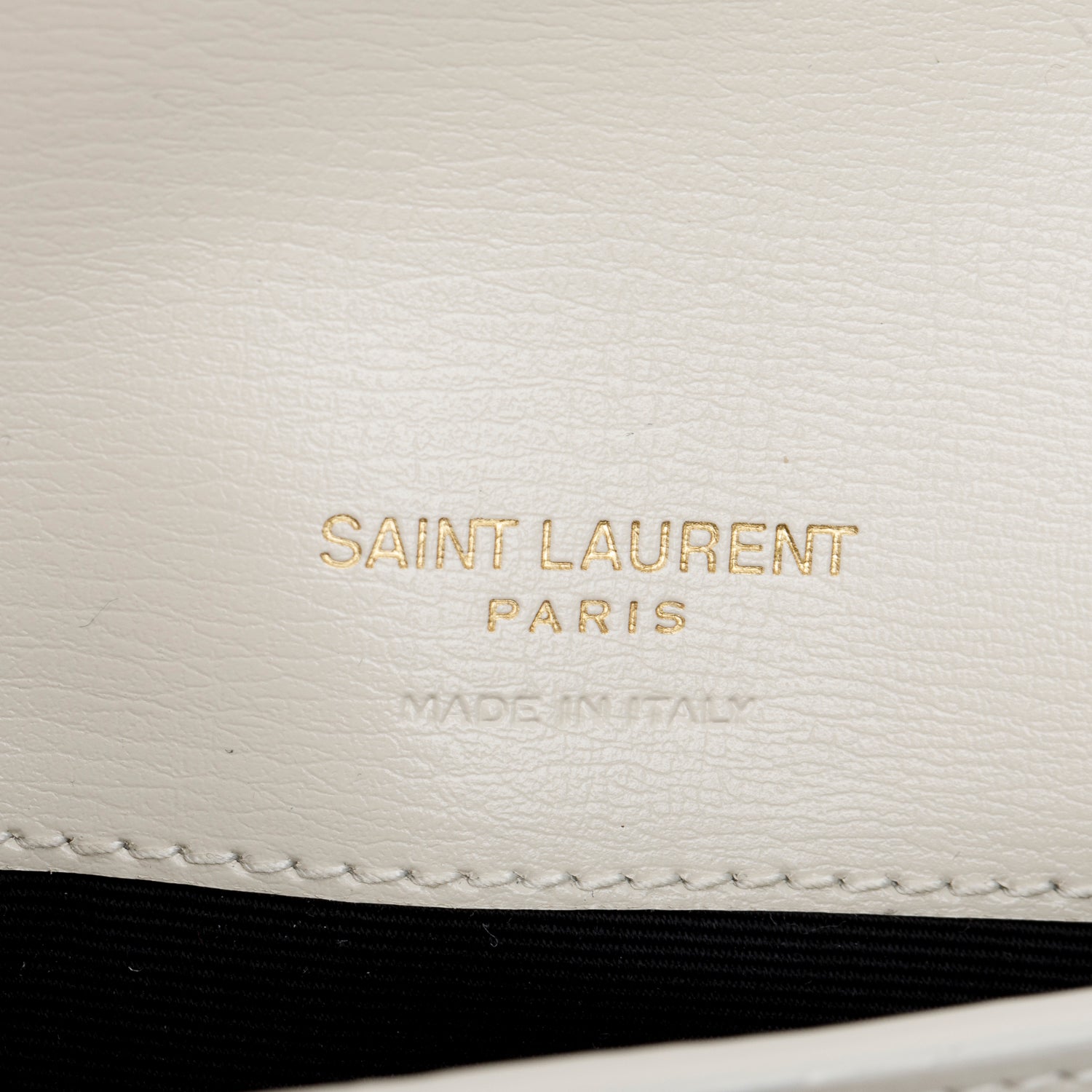 Saint Laurent 2024 White Smooth Leather Cassandre Phone Holder Bag w/ Box