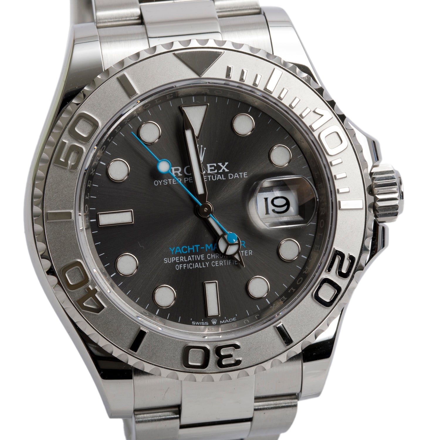 Rolex 2025 Stainless Steel & Platinum Yacht-Master Date 40 MM Automatic Watch Grey Dial 126622 w/ Box & Papers