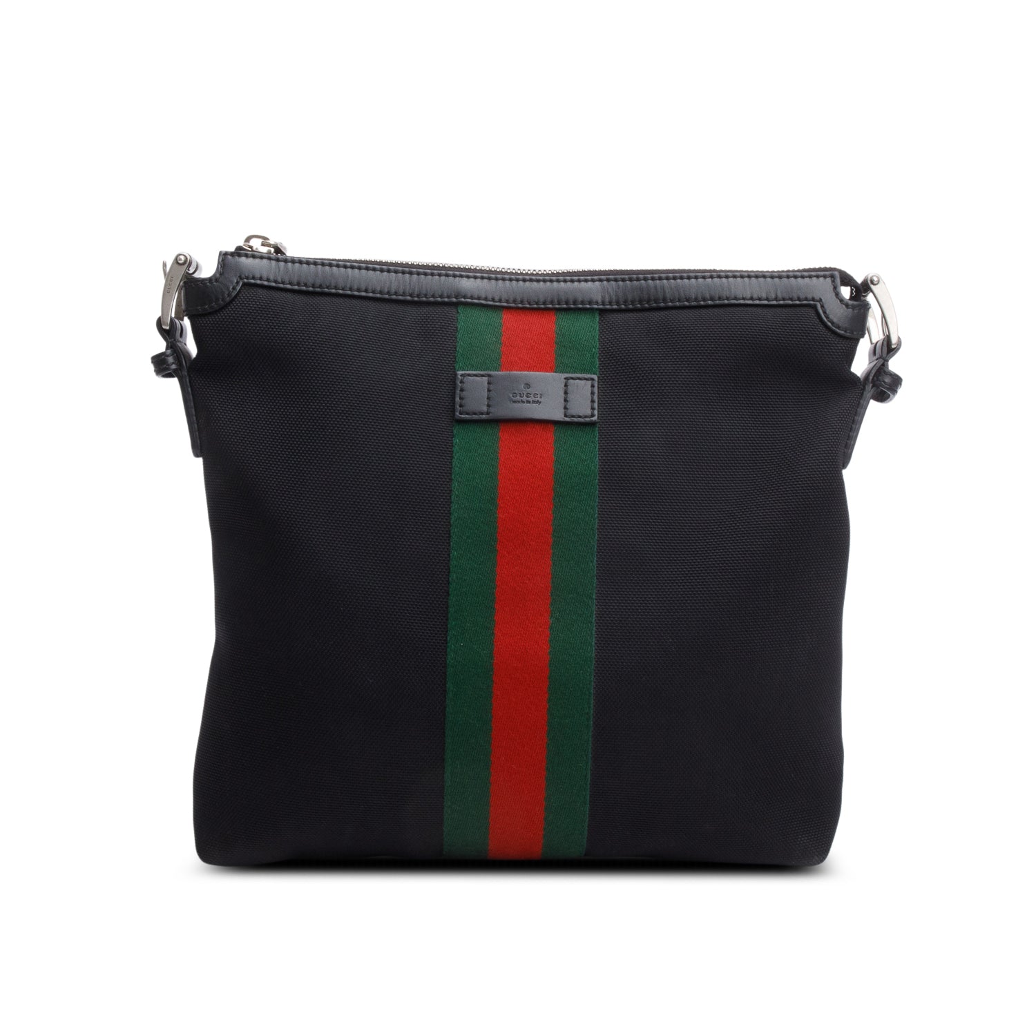 Gucci Black Techno Canvas Web Messenger Bag