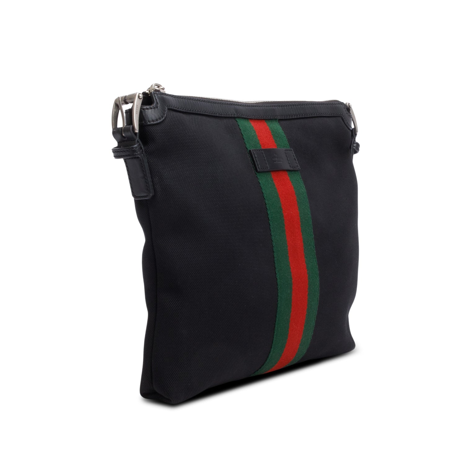 Gucci Black Techno Canvas Web Messenger Bag