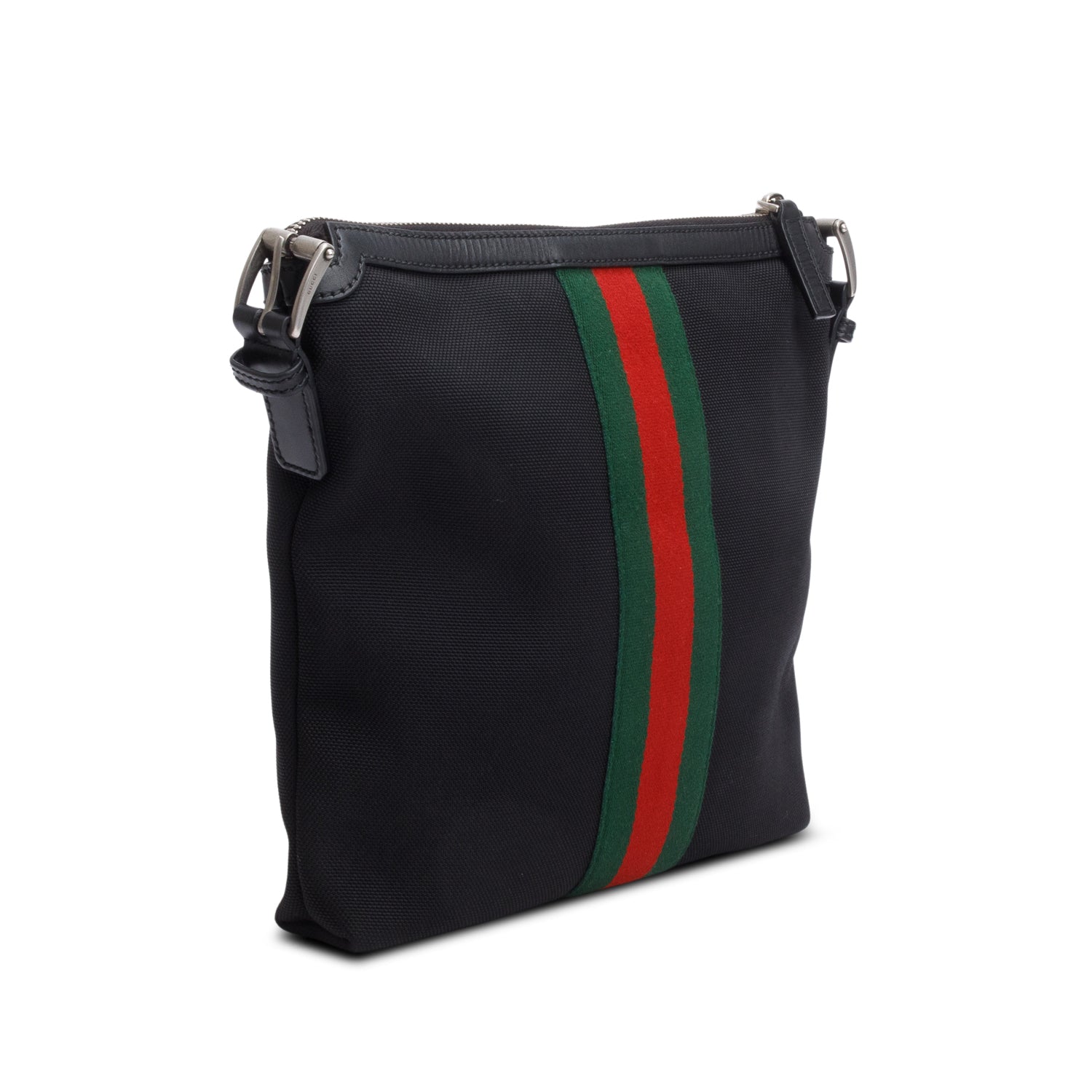 Gucci Black Techno Canvas Web Messenger Bag