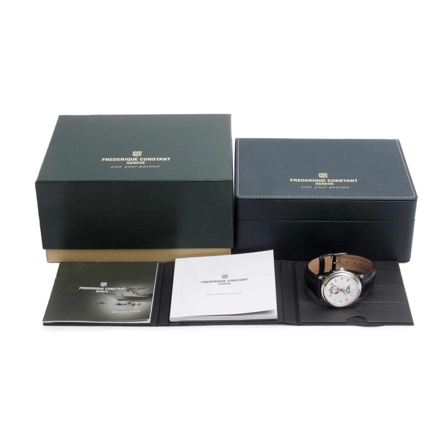 Frederique Constant Stainless Steel 40 MM Classic Heart Beat Moonphase Date Automatic Watch w/ Box