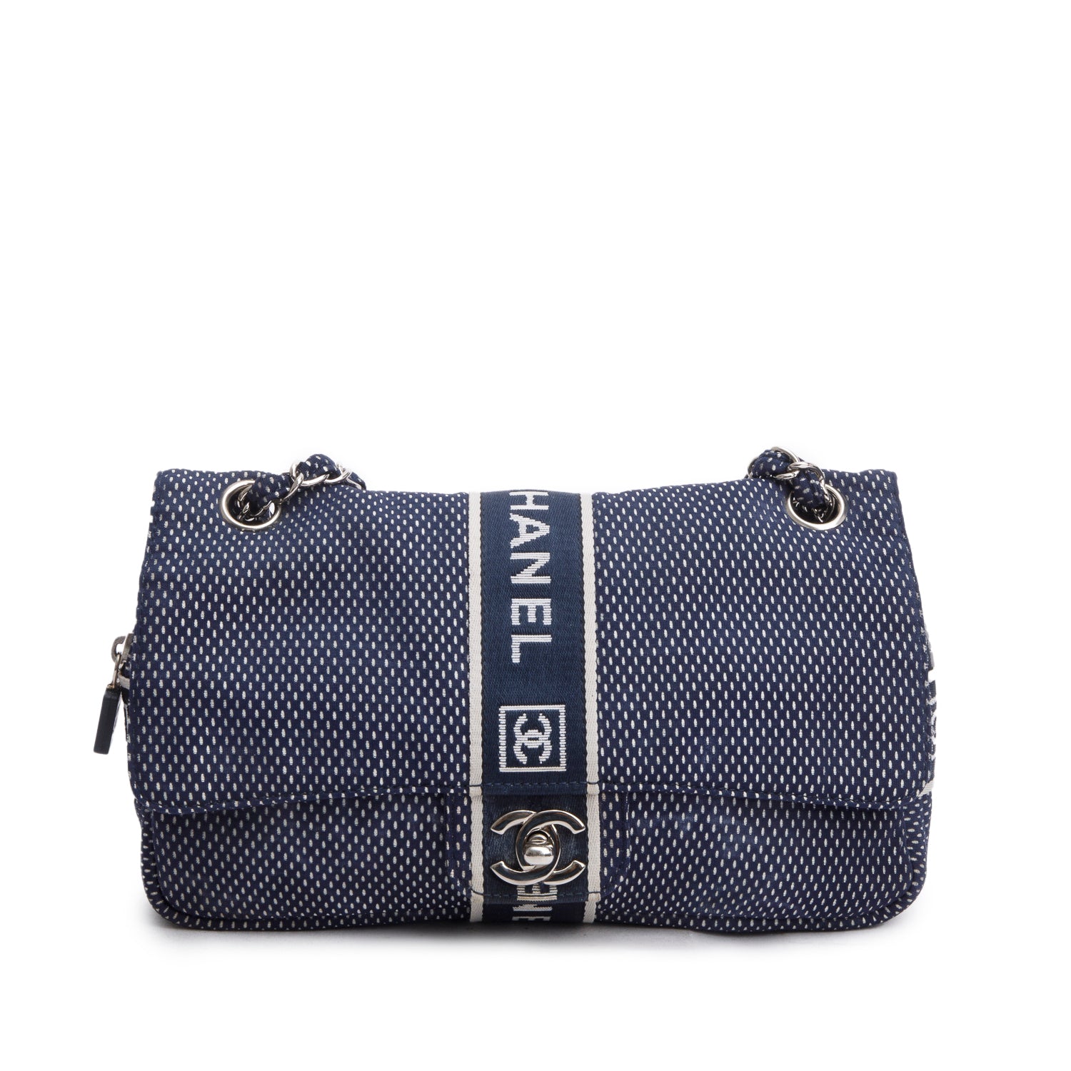 Chanel Blue Nylon Sport Ligne Flap Bag