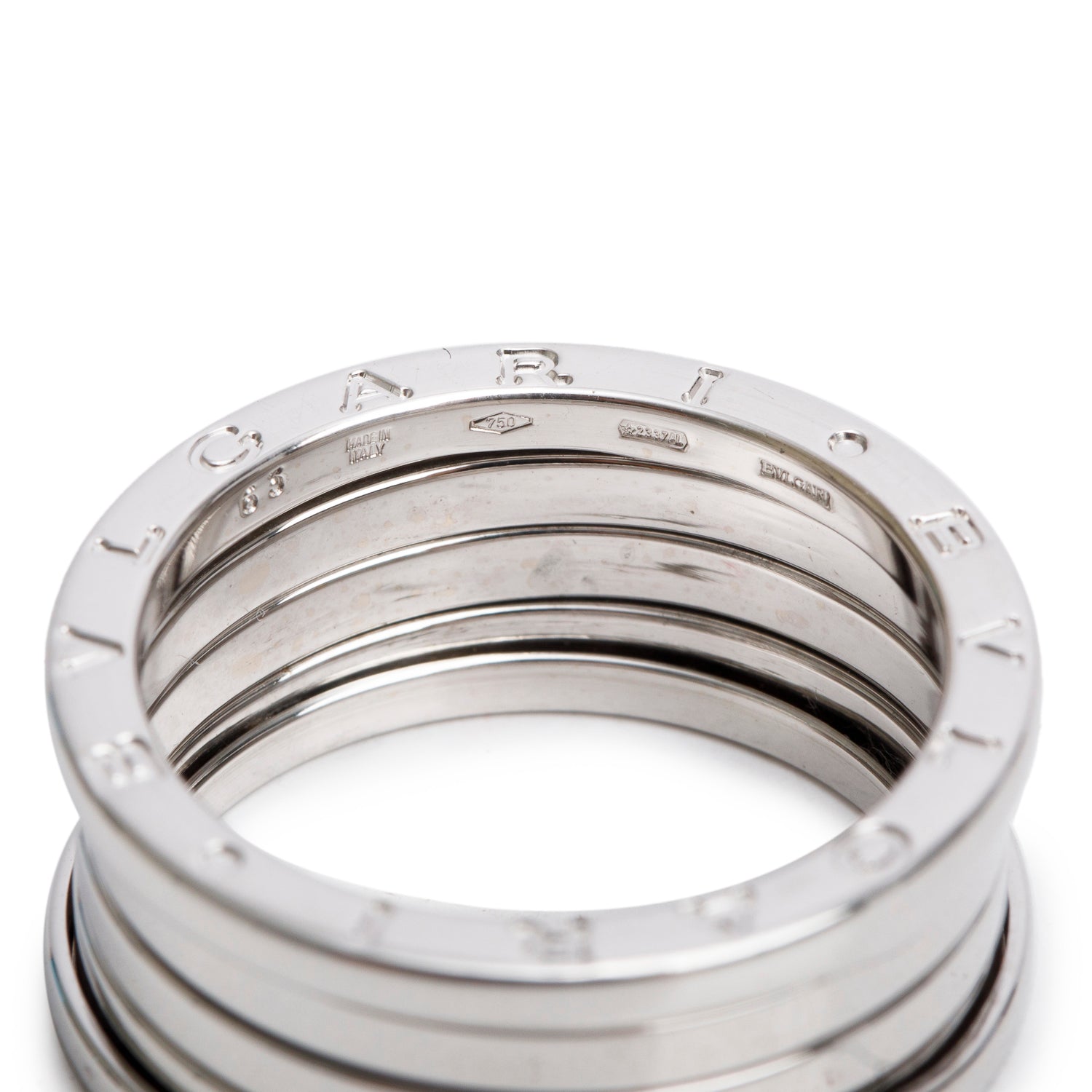BVLGARI 18k White Gold B.Zero1 Four-Band Ring, Size 63 10
