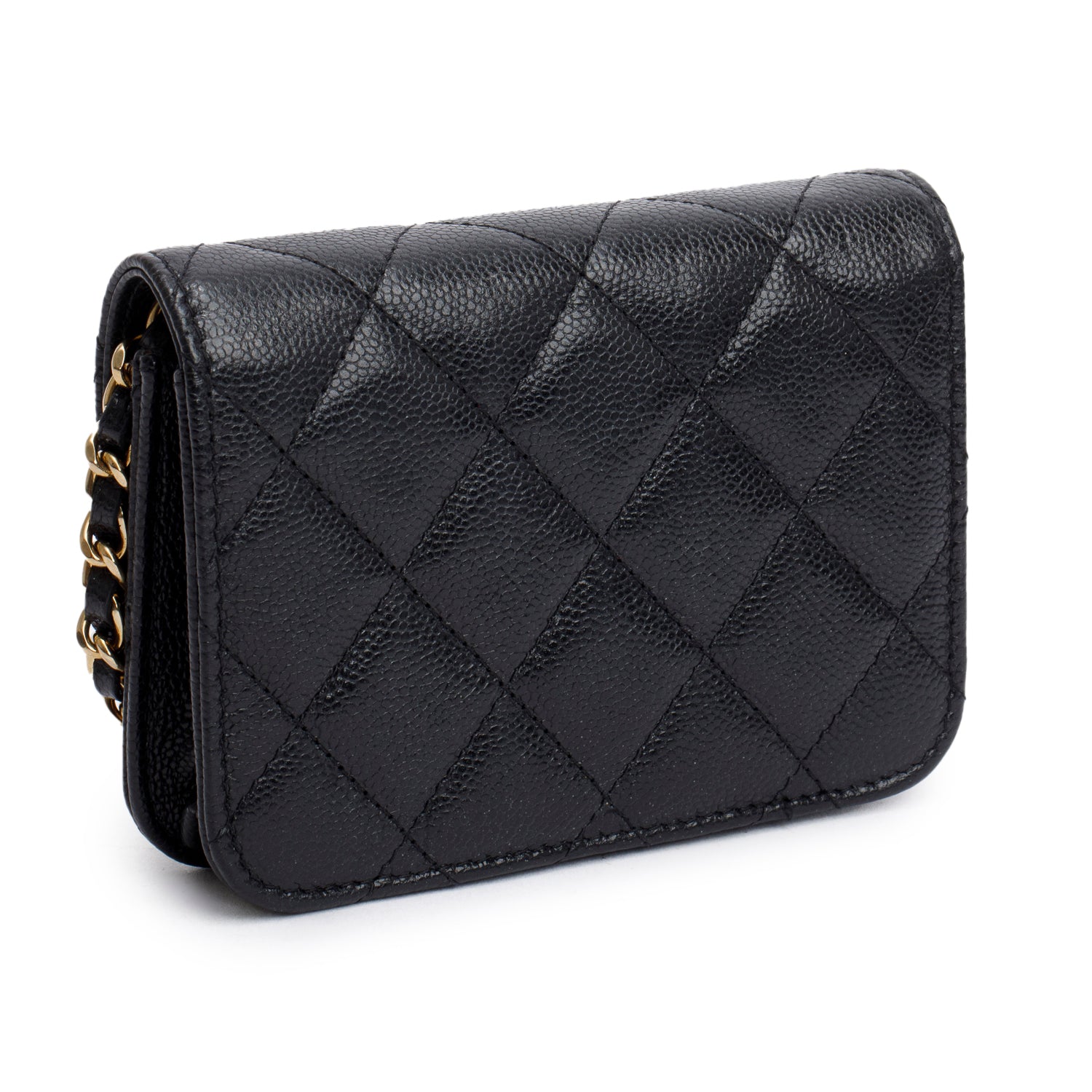 Chanel Black Caviar Quilted Mini Chain Bag