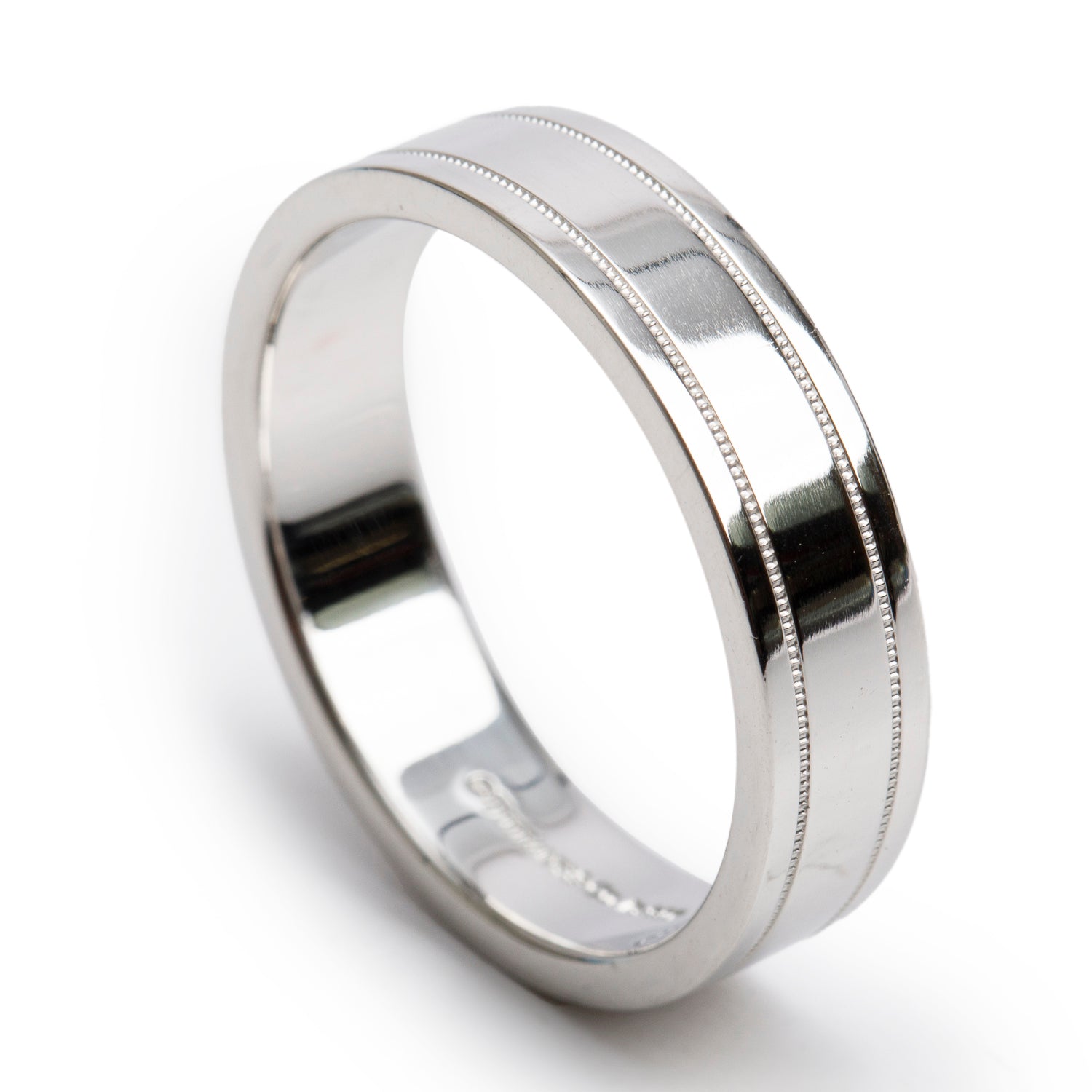Tiffany & Co. Platinum Double Milgrain 6 MM Wedding Band Ring, Size 13