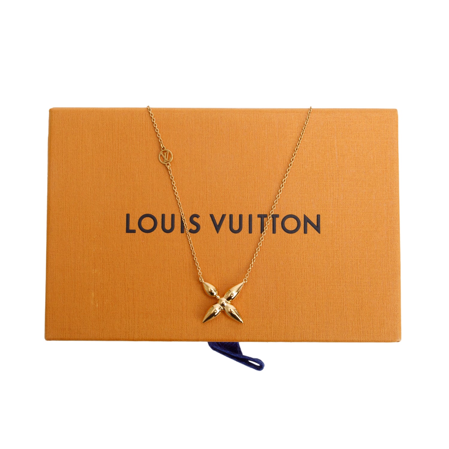 Louis Vuitton 2021 Gold Plated Collier Louisette Necklace w/ Box