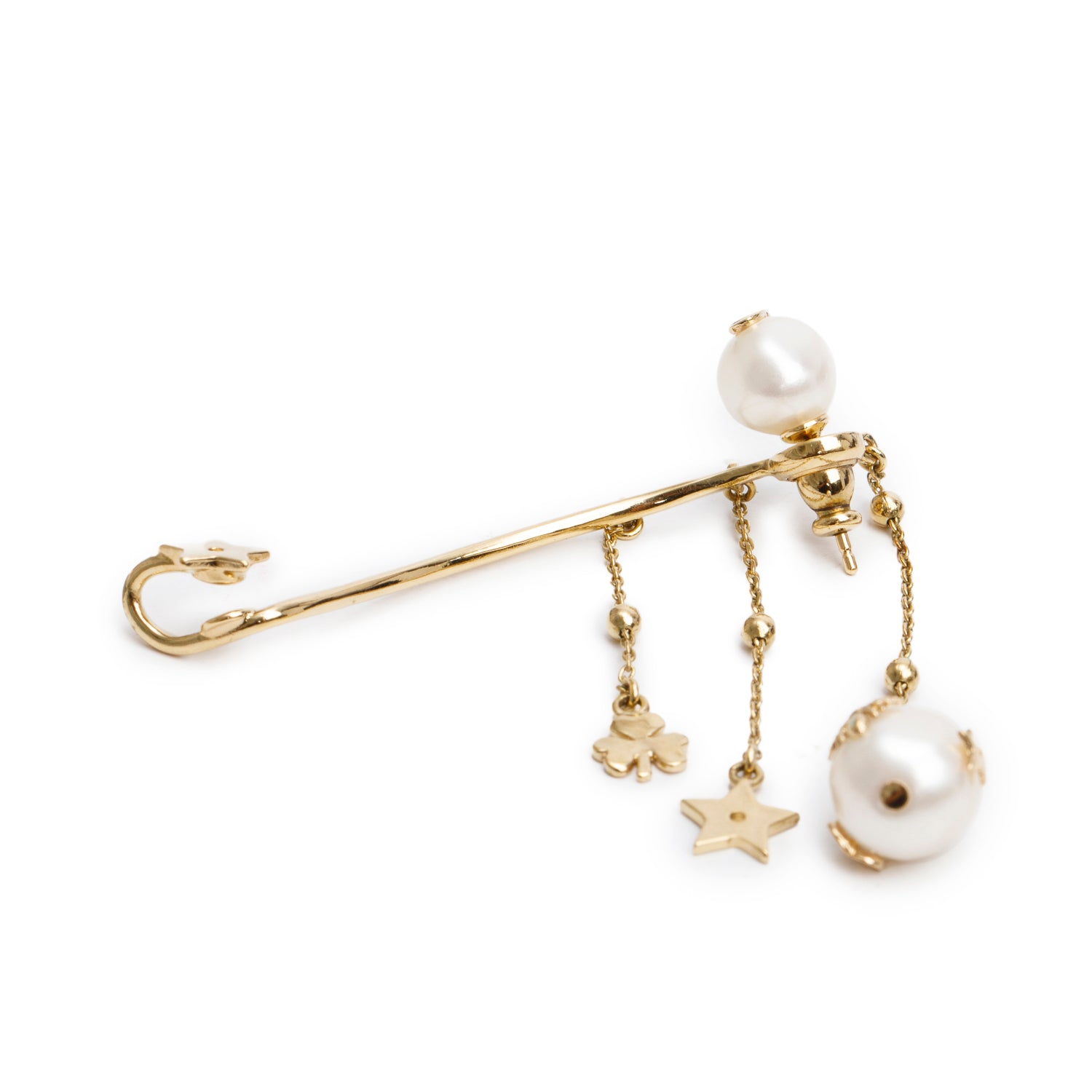 Christian Dior Gold Plated Faux Pearl Perles de Desir Single Earring