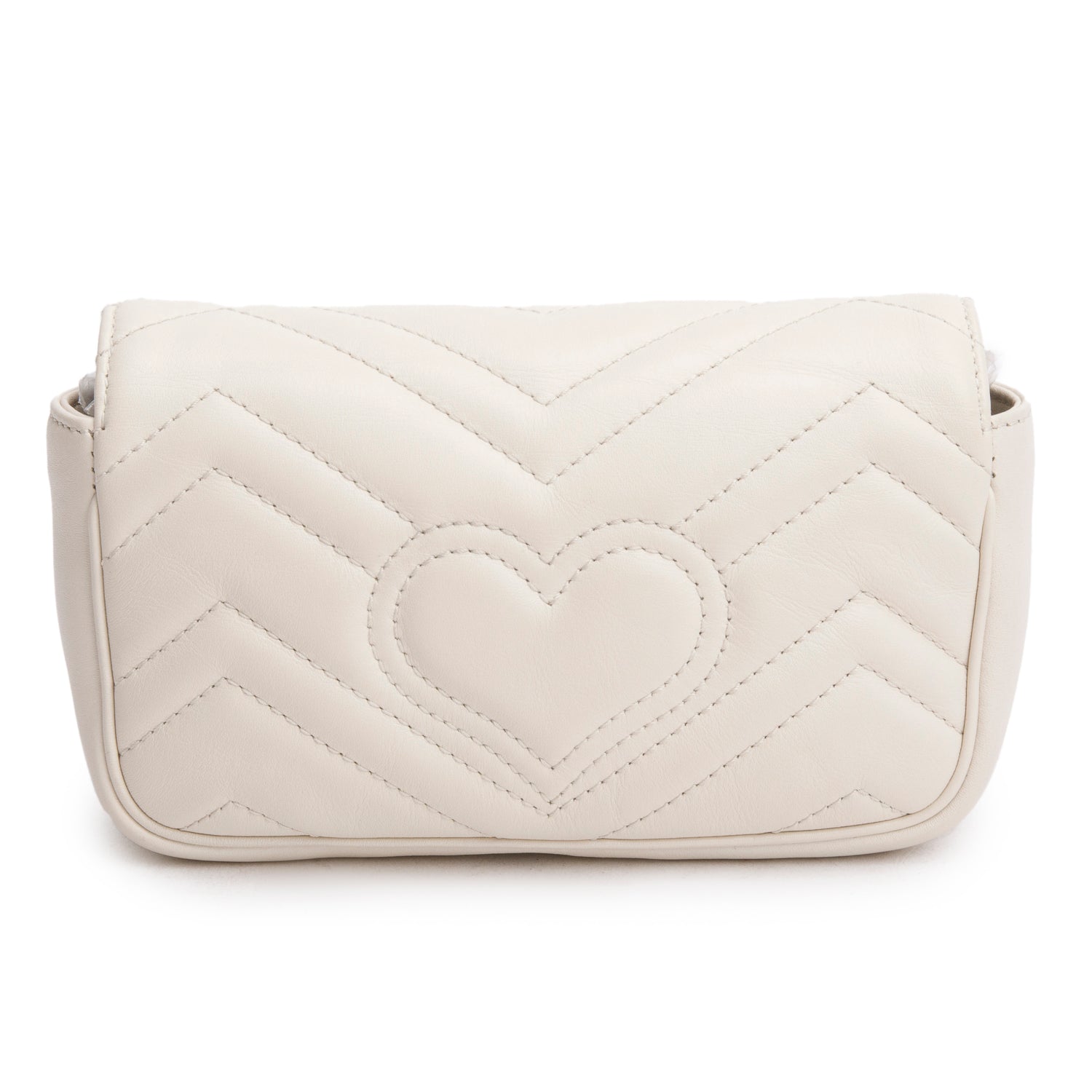 Gucci Cream GG Marmont Matelasse Leather Super Mini Bag
