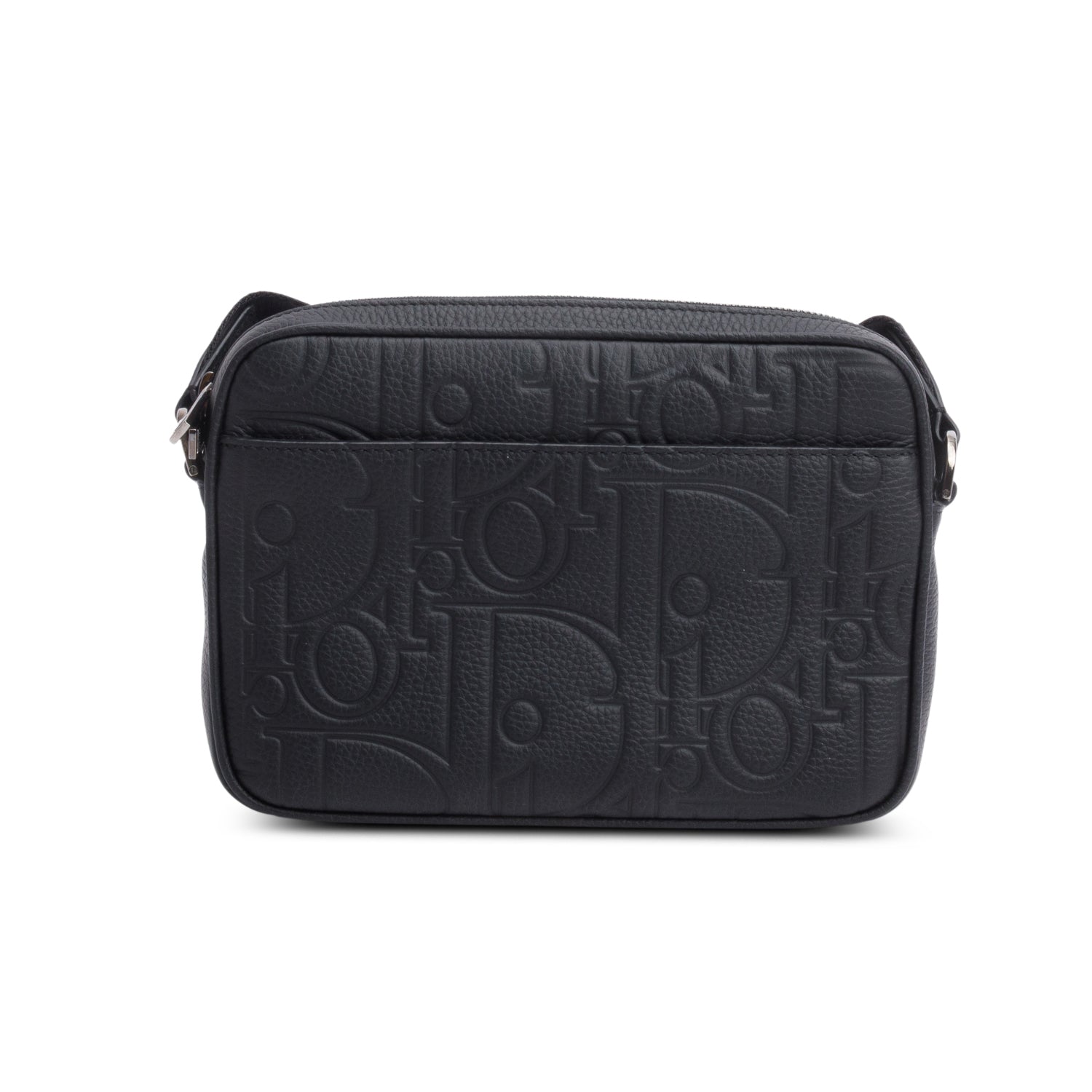 Christian Dior 2024 Black Embossed Calfskin Rider 2.0 Zipped Messenger Bag w/ Box