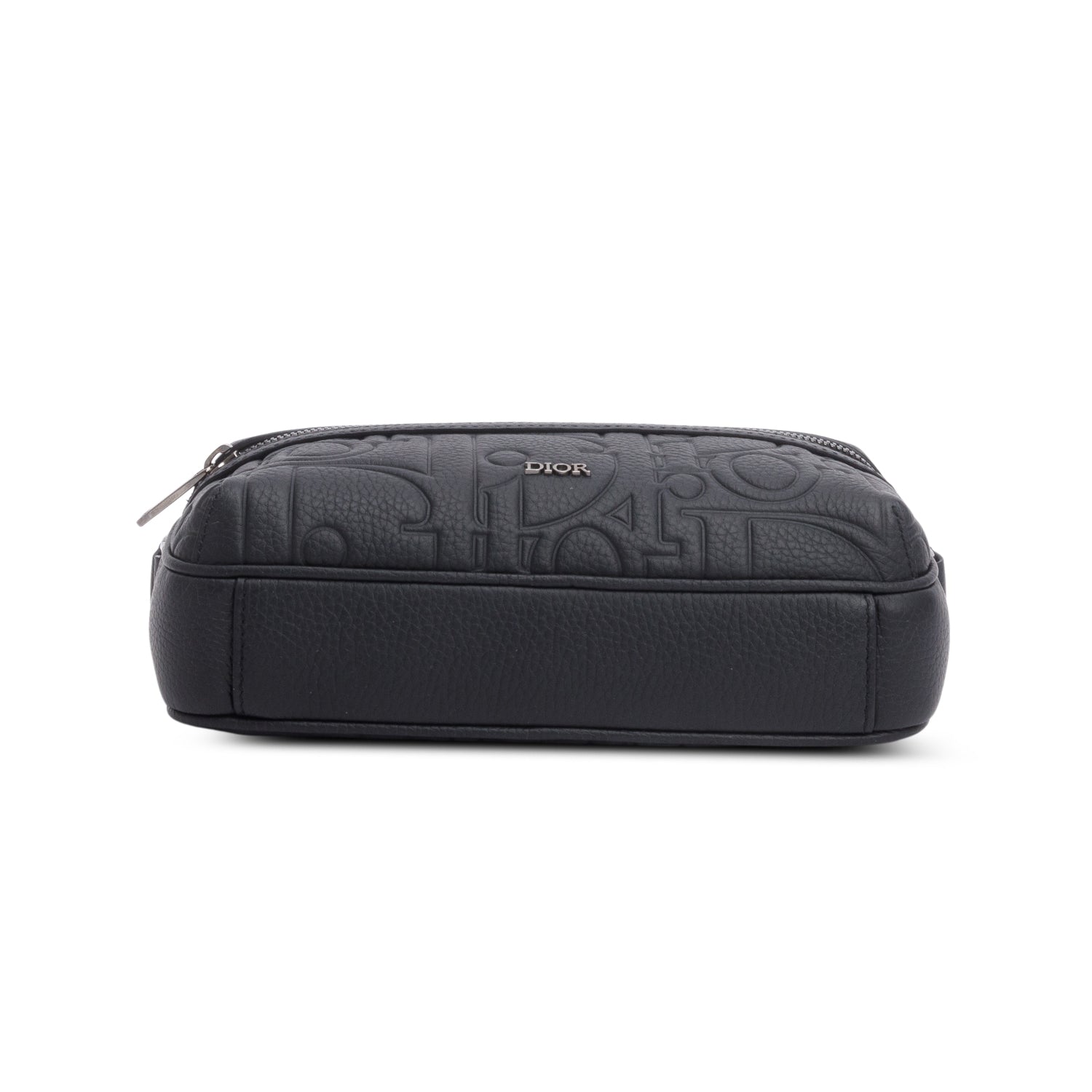 Christian Dior 2024 Black Embossed Calfskin Rider 2.0 Zipped Messenger Bag w/ Box