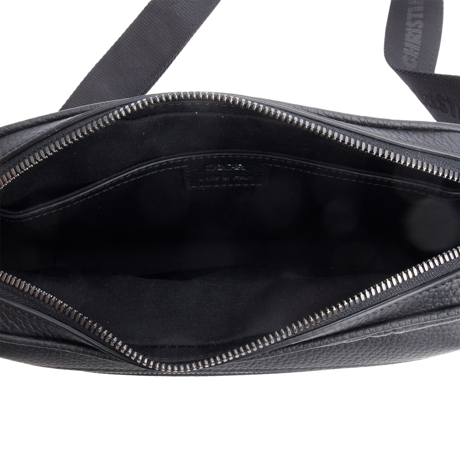Christian Dior 2024 Black Embossed Calfskin Rider 2.0 Zipped Messenger Bag w/ Box