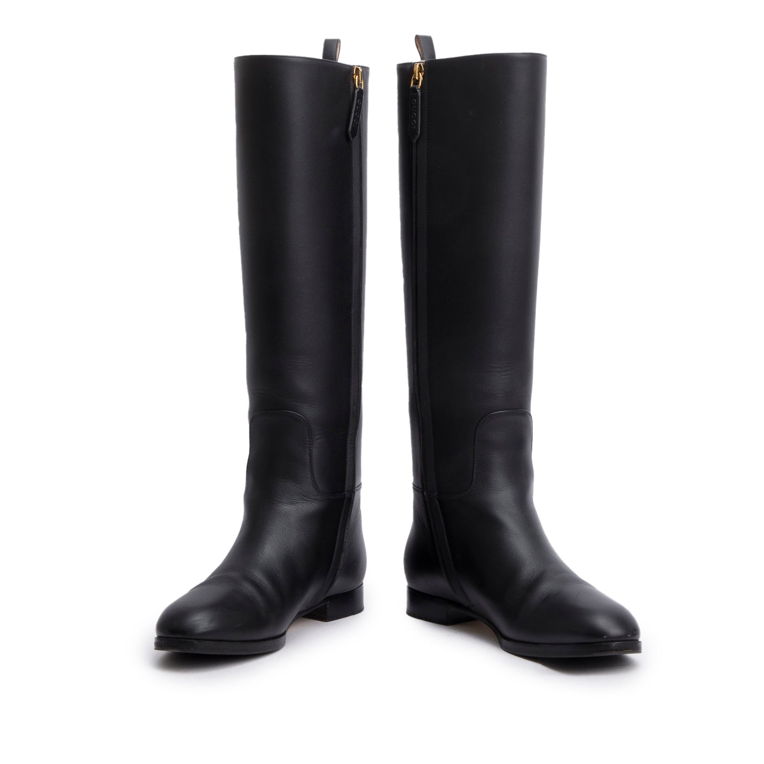 Gucci Black Calfskin Buttons Lifford Knee High Boots, Size 36 w/ Box