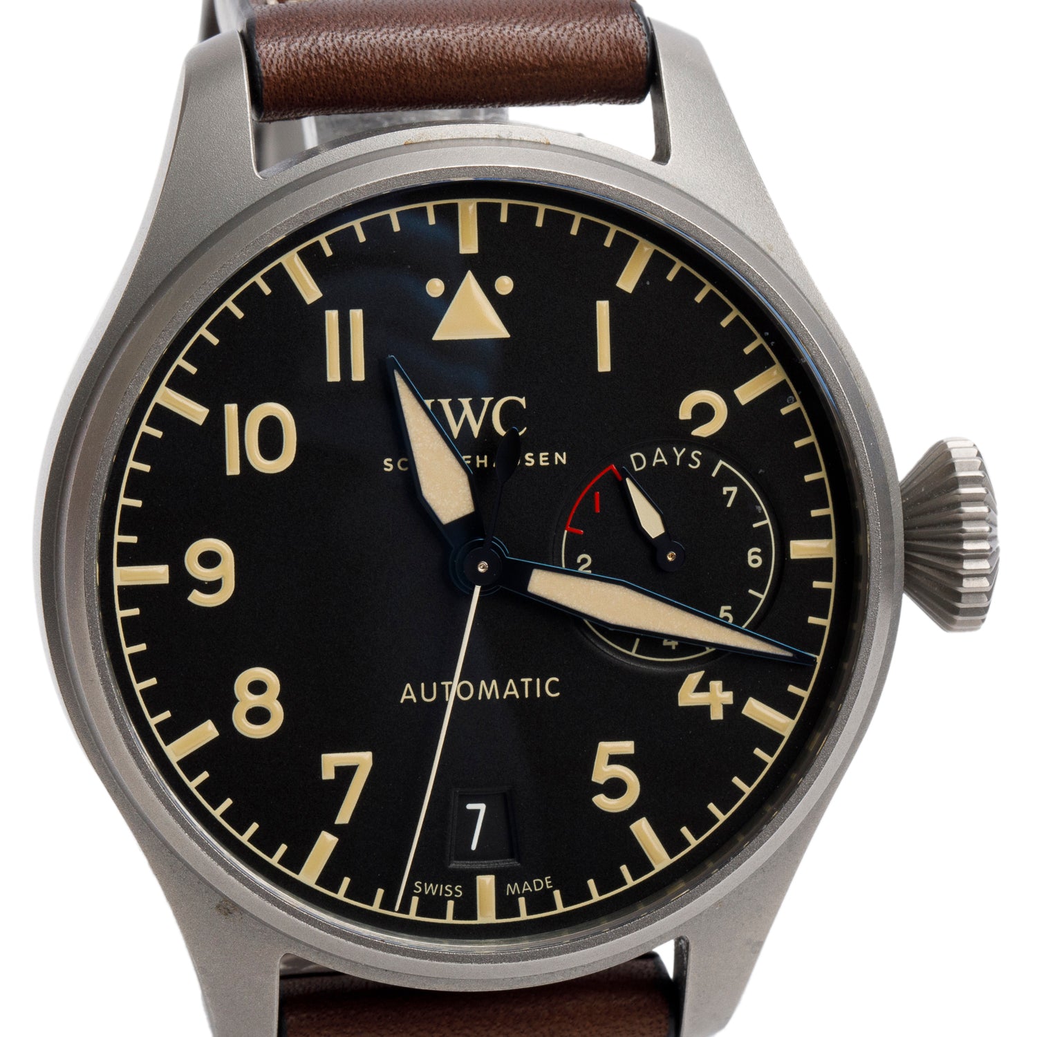 IWC Titanium Big Pilot 46.2 MM Automatic Watch Black Dial IW501004 w/ Box & Papers