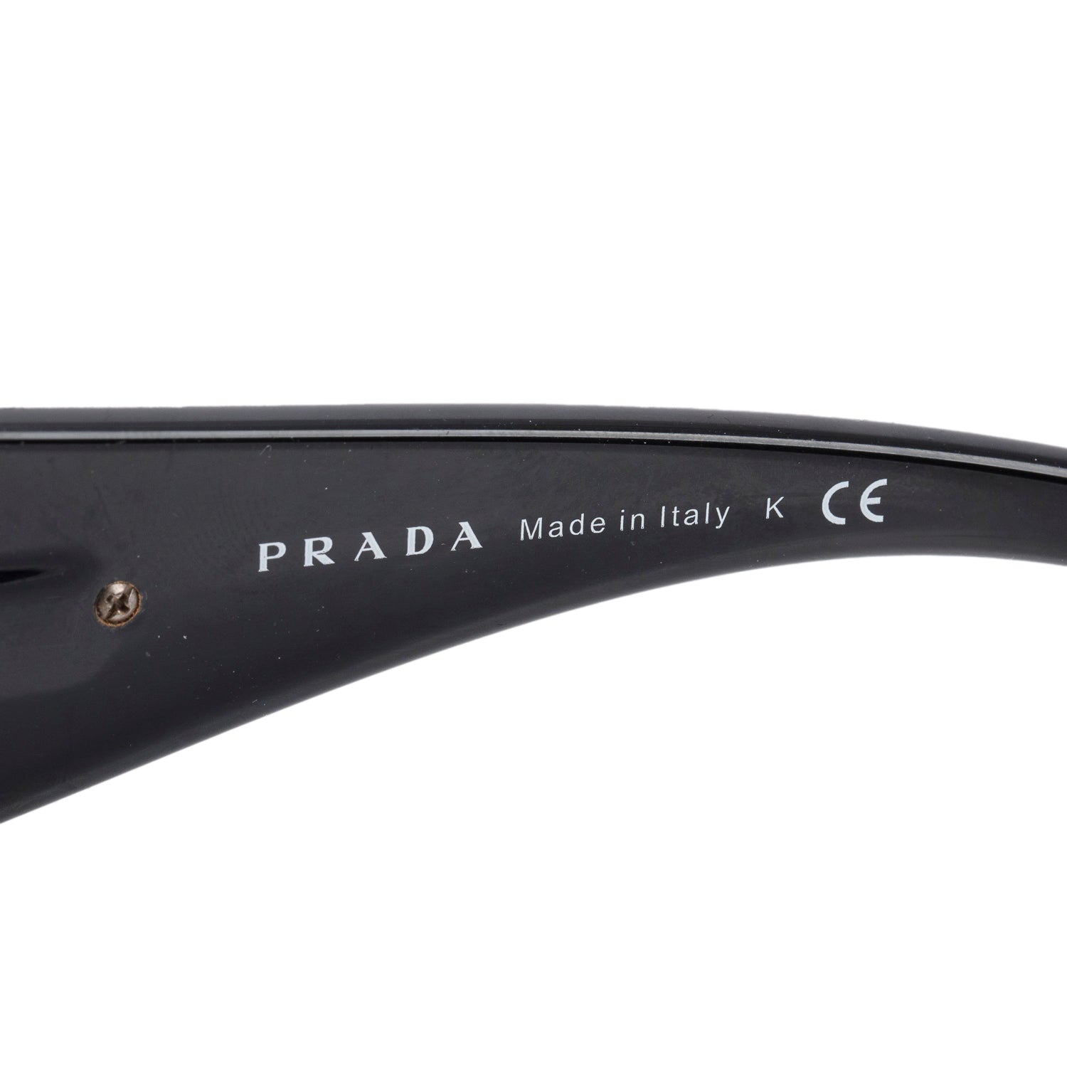 Prada SPR 22M Black Rimless Shield Sunglasses w/ Box & Case