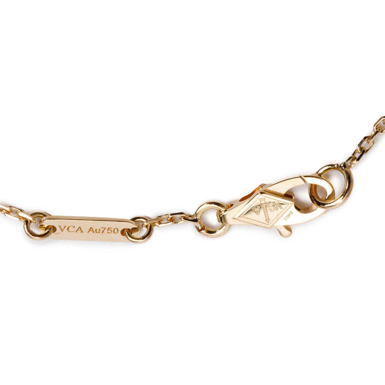 Van Cleef & Arpels 2024 18k Yellow Gold Sweet Alhambra 1 Motif Mother of Pearl Bracelet w/ Box & Certificate