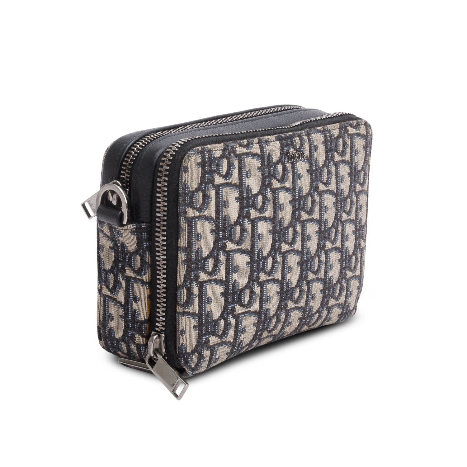 Christion Dior 2020 Oblique Jacquard Zipped Pouch Crossbody w/ Box & Strap