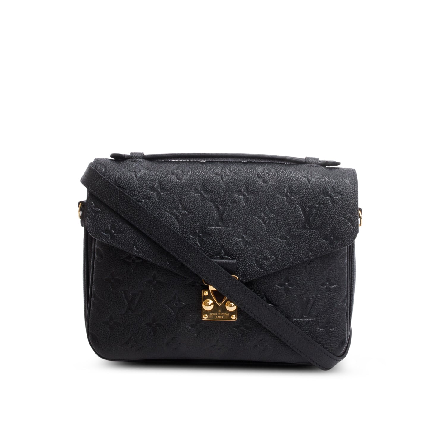 Louis Vuitton Black Monogram Empreinte Leather Pochette Metis w/ Box