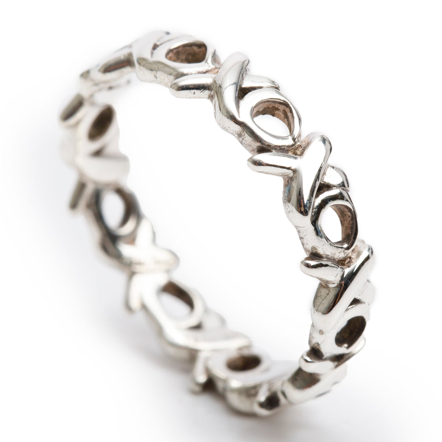 Tiffany & Co. Paloma Picasso Sterling Silver Love and Kisses Band Ring, Size 6.5