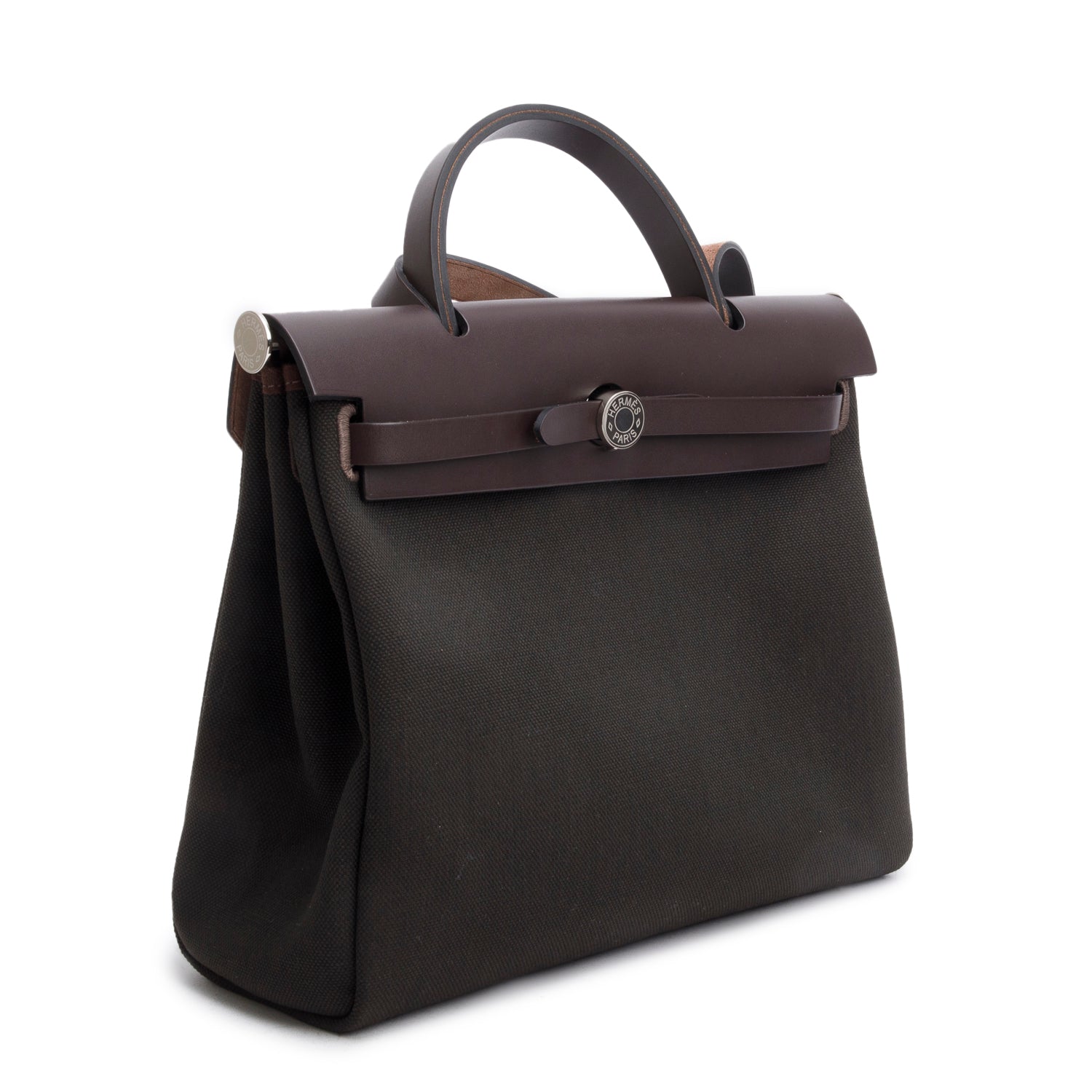 Hermes 2024 Dark Bronze/Ebene Toile Militaire Vache Hunter Herbag Zip 31 w/ Box & Receipt