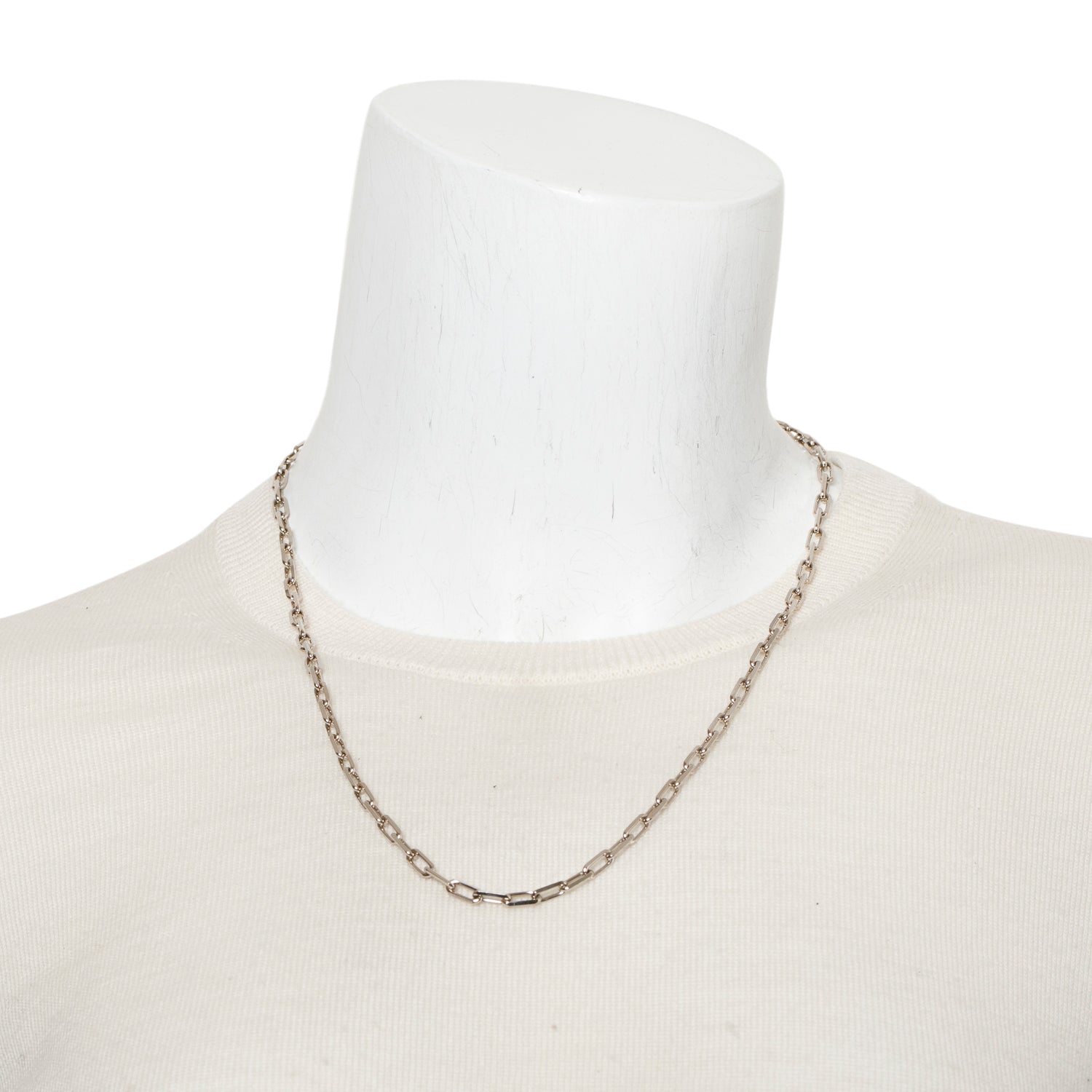 Cartier 18k White Gold Santos de Cartier Chain Necklace, Small Model w/ Box