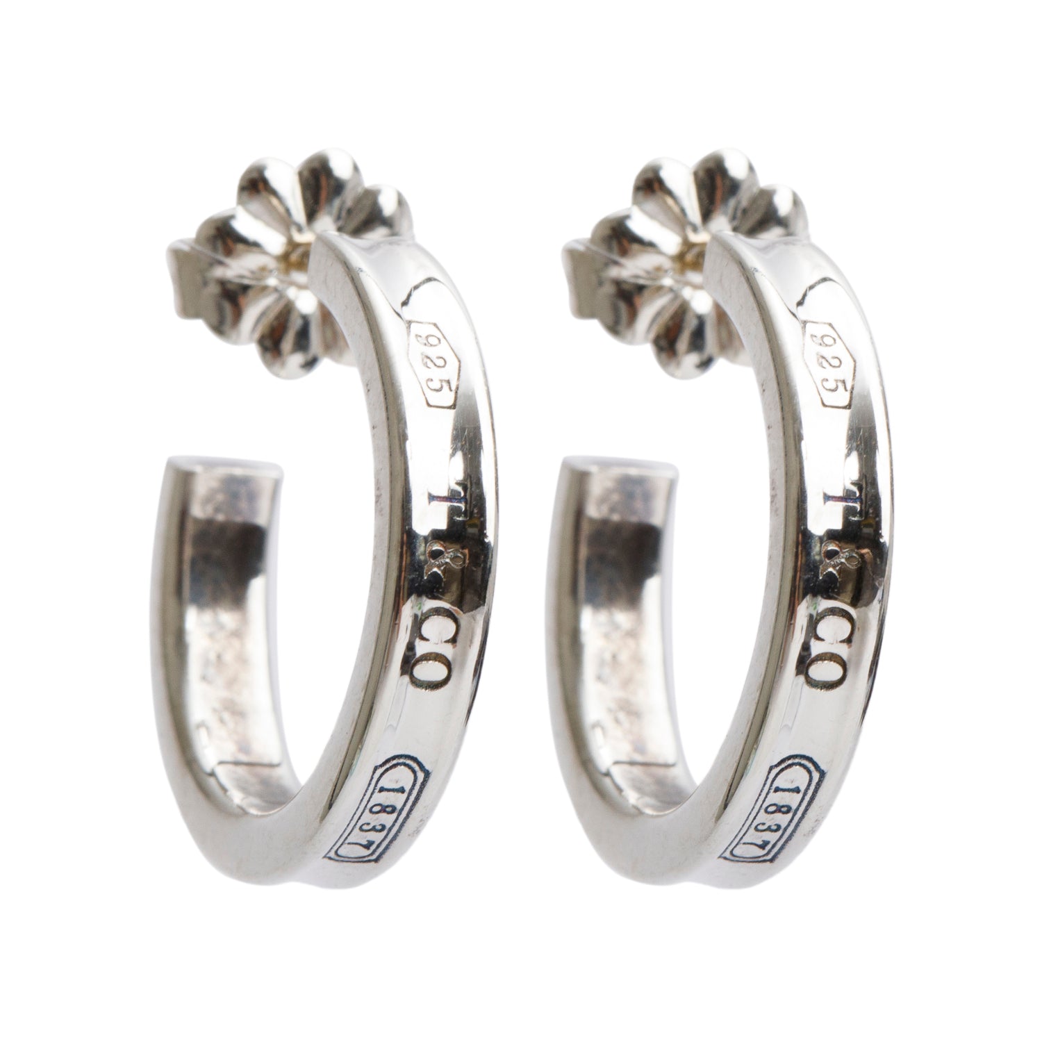 Tiffany & Co. Sterling Silver 1837 Small Hoop Earrings