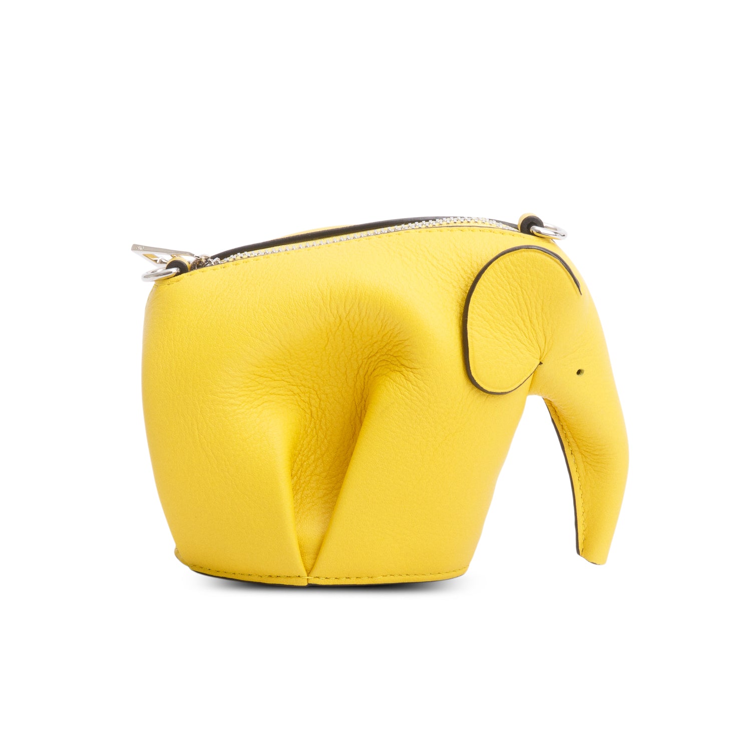 Loewe Yellow Calfskin Mini Elephant Crossbody Pouch w/ Box