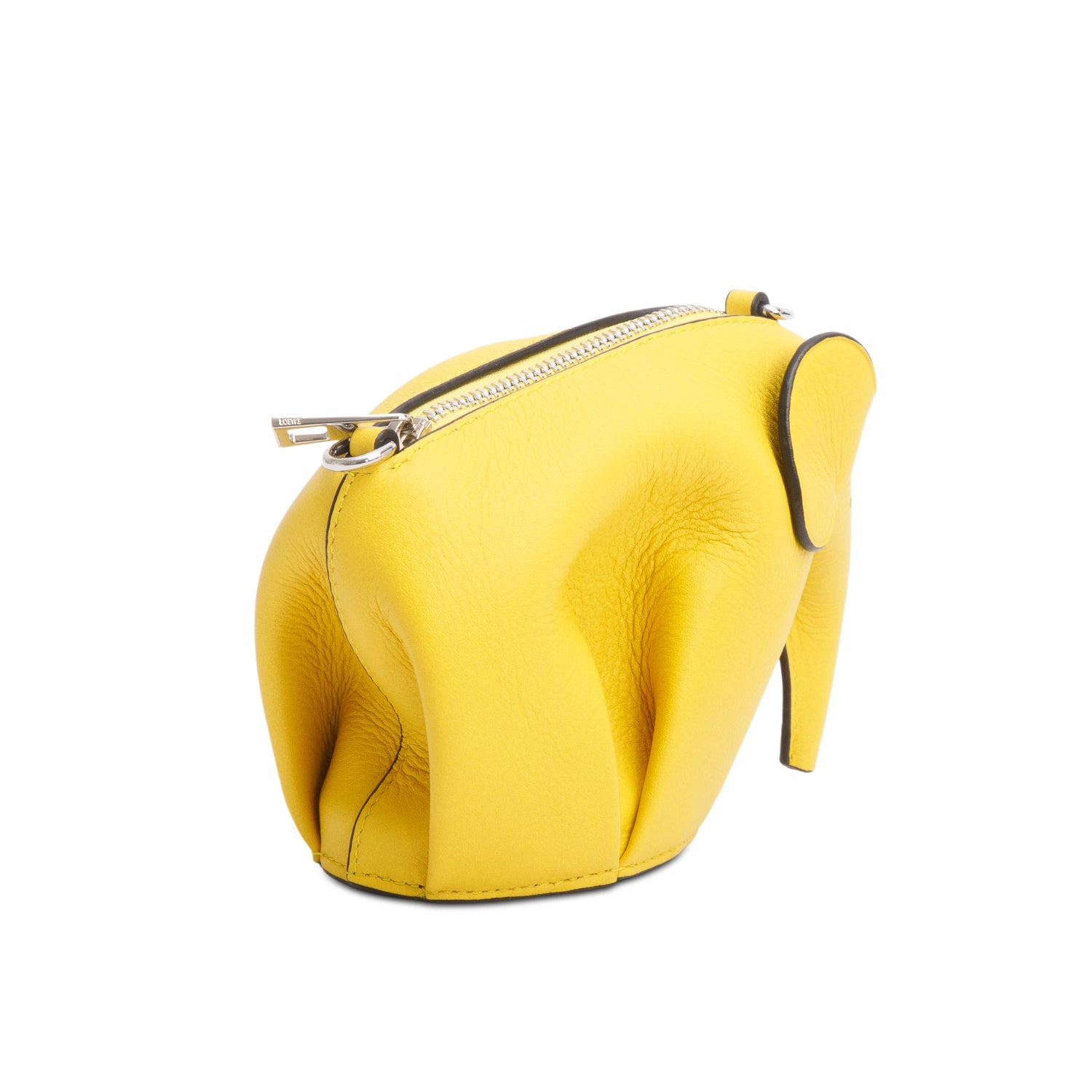 Loewe Yellow Calfskin Mini Elephant Crossbody Pouch w/ Box