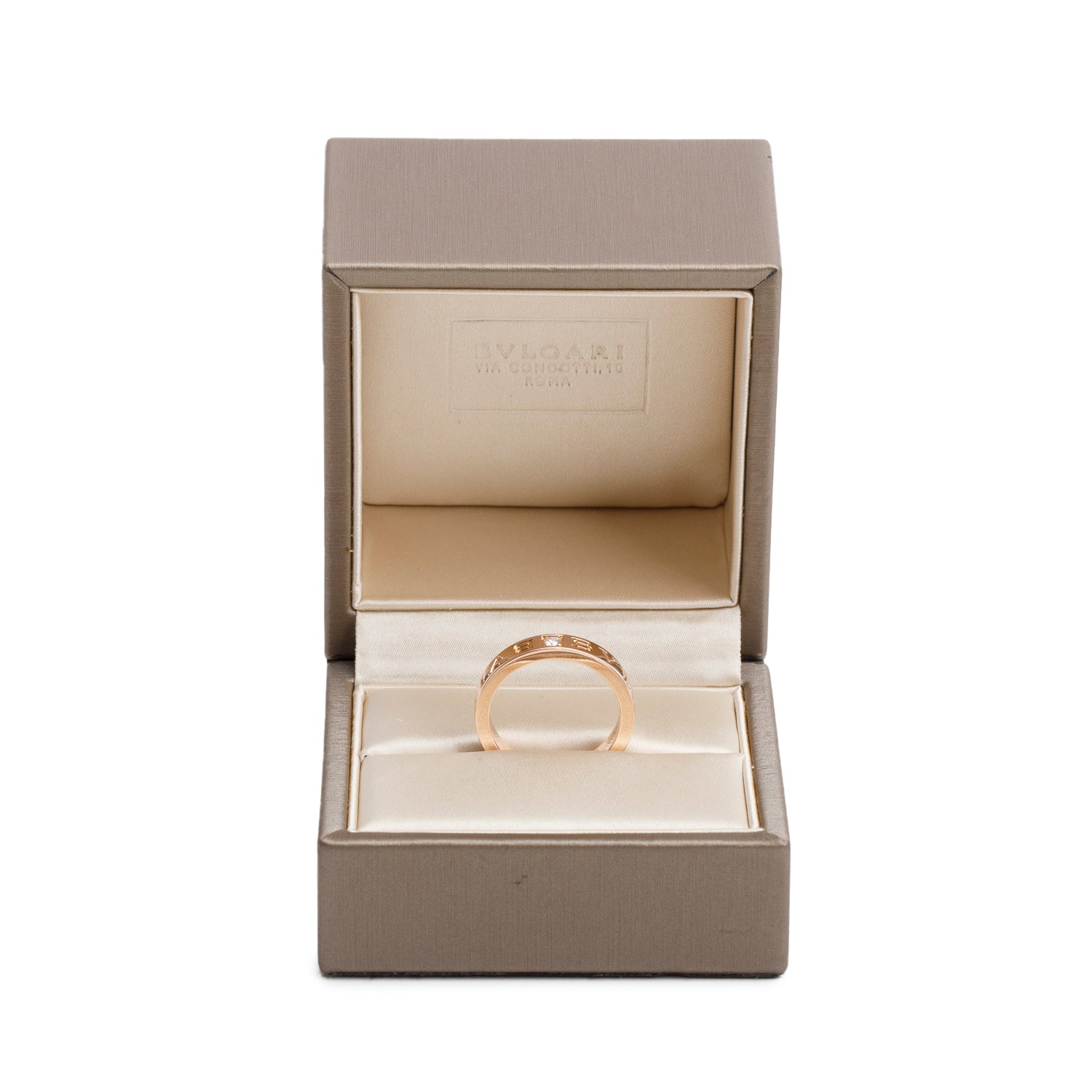 BVLGARI Bvlgari 18k Rose Gold Diamond Band Ring, Size 6.75 w/ Box