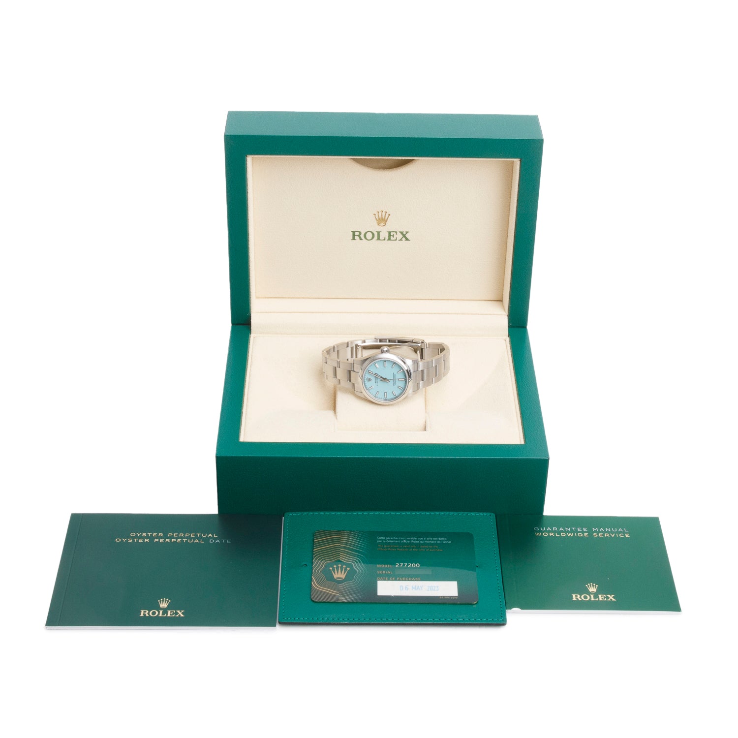 Rolex 2023 Stainless Steel Oyster Perpetual 31 MM Watch Tiffany Blue Dial 277200 w/ Box & Papers