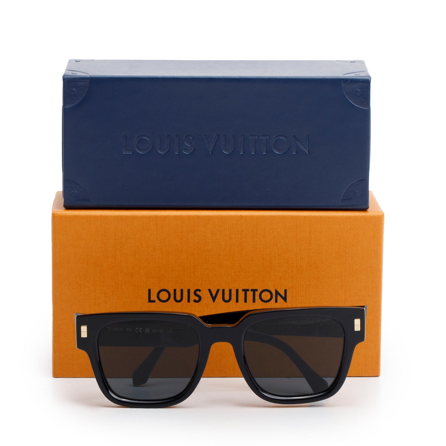 Louis Vuitton 2024 Z1496W Black Acetate LV Escape Square Sunglasses w/ Box & Case