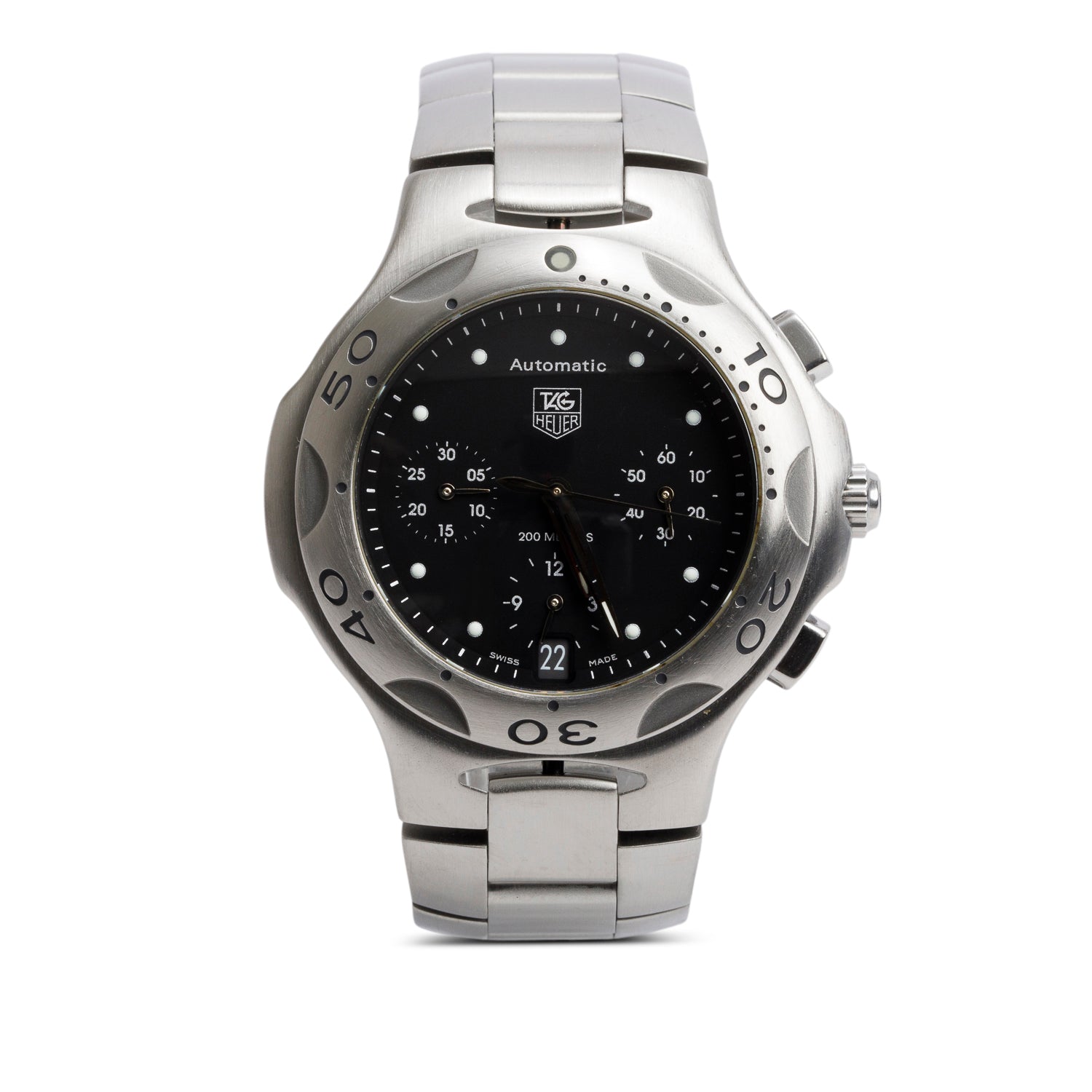 Tag Heuer Stainless Steel Kirium 38 MM Automatic Chronograph Watch Black Dial CL2110 w/ Box