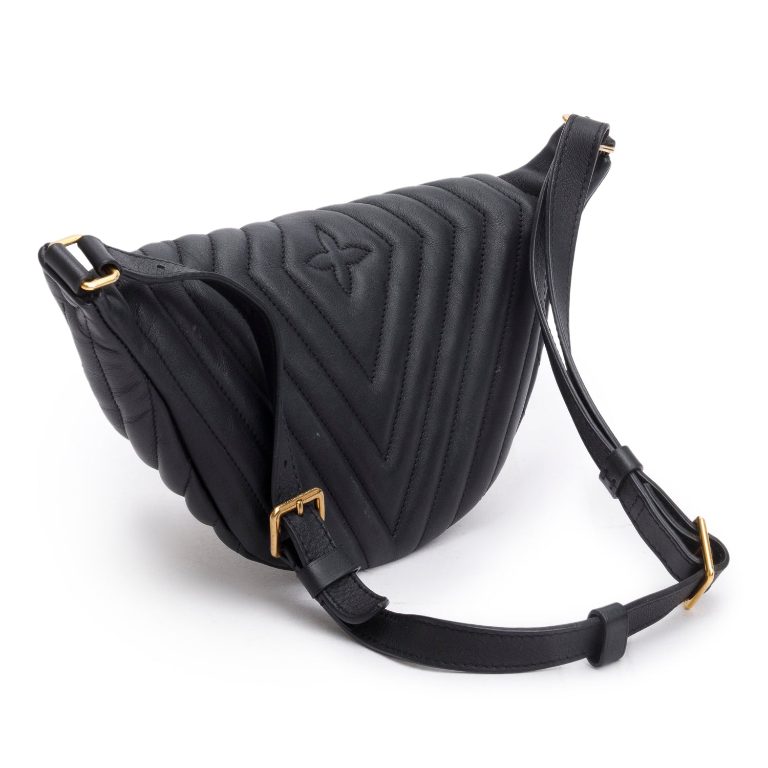 Louis Vuitton Black Cowhide Leather New Wave Belt Bag