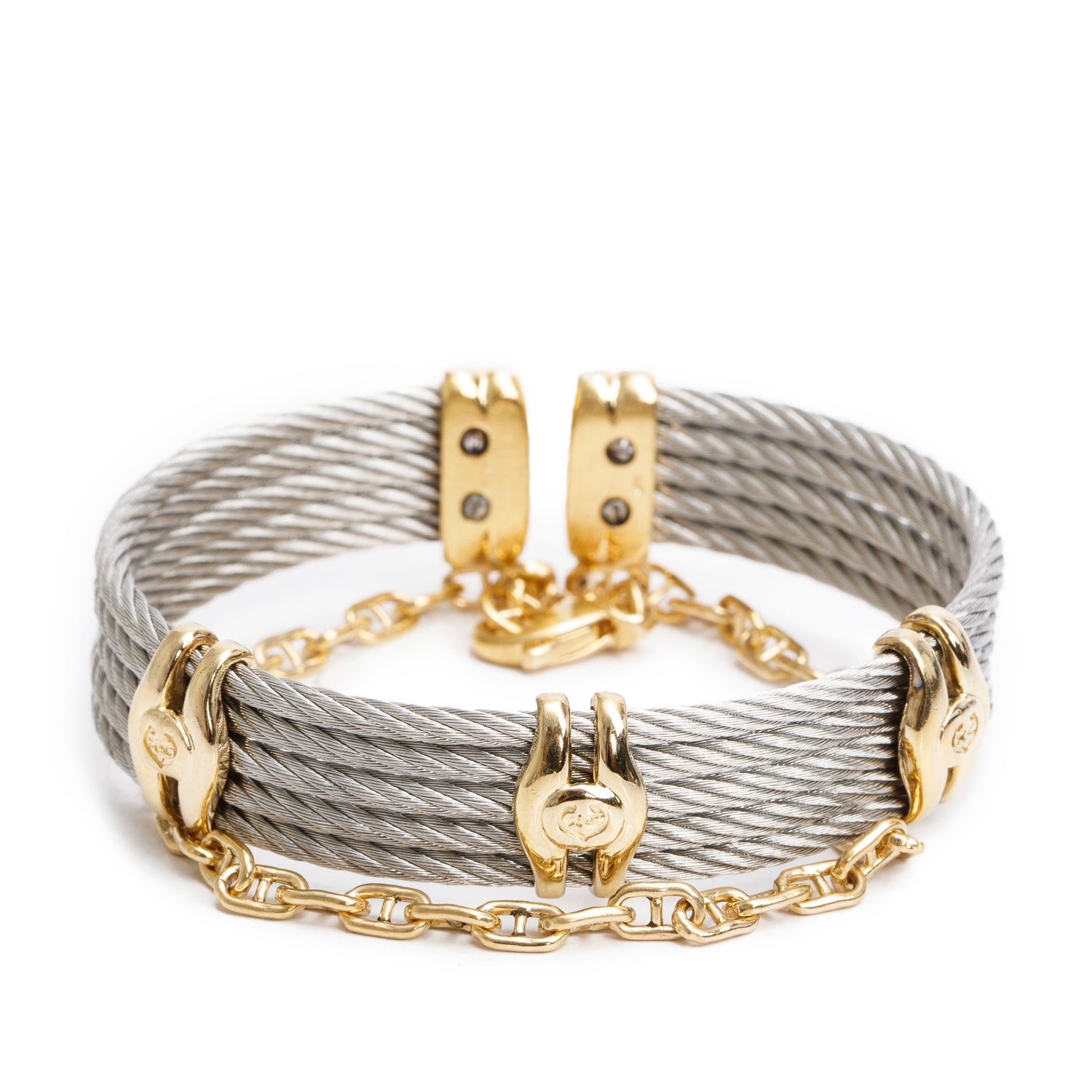 Charriol Two-Tone Stainless Steel 5 Row Three-Station Cable Bracelet