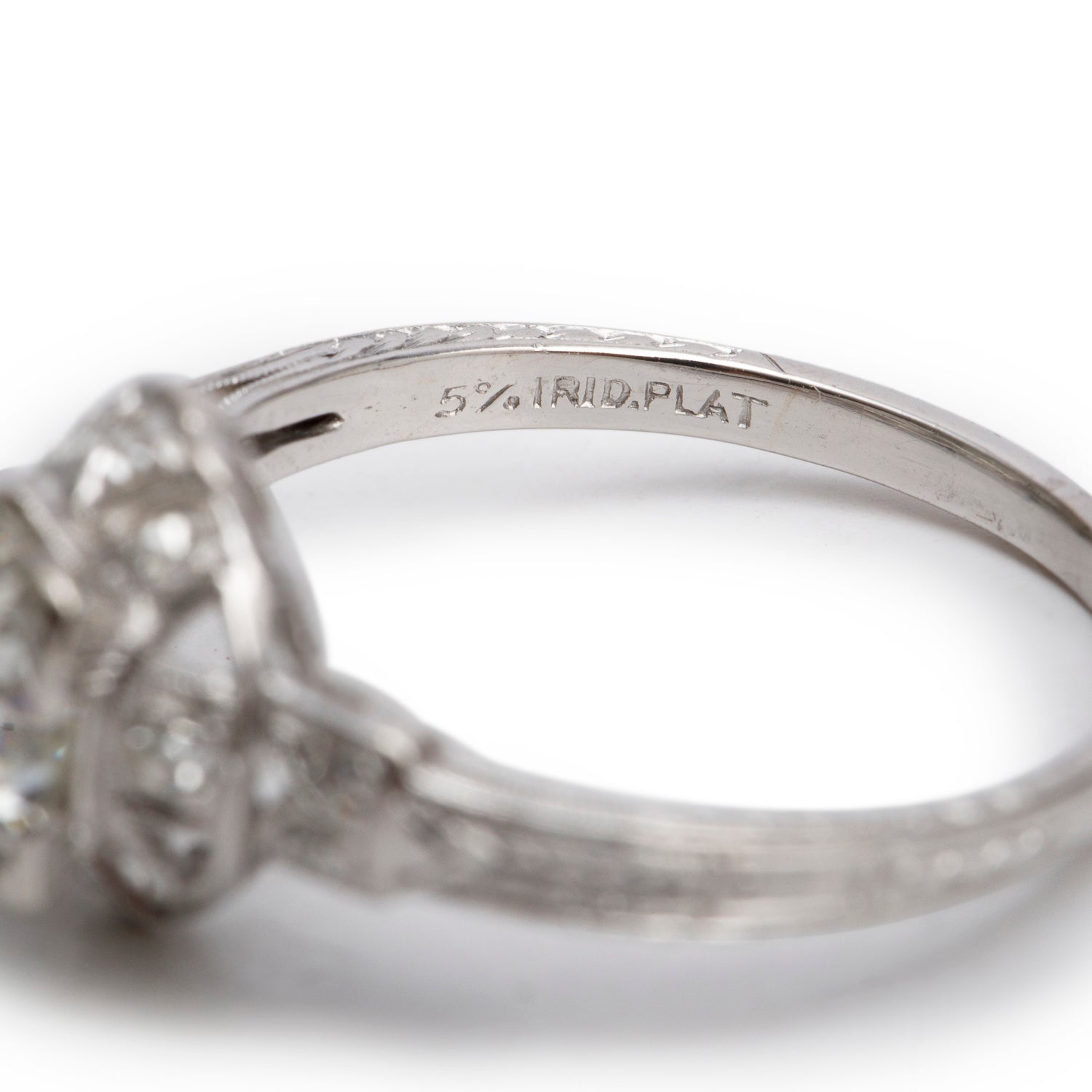 Antique Art Deco Platinum Diamond Ring, Size 5.25