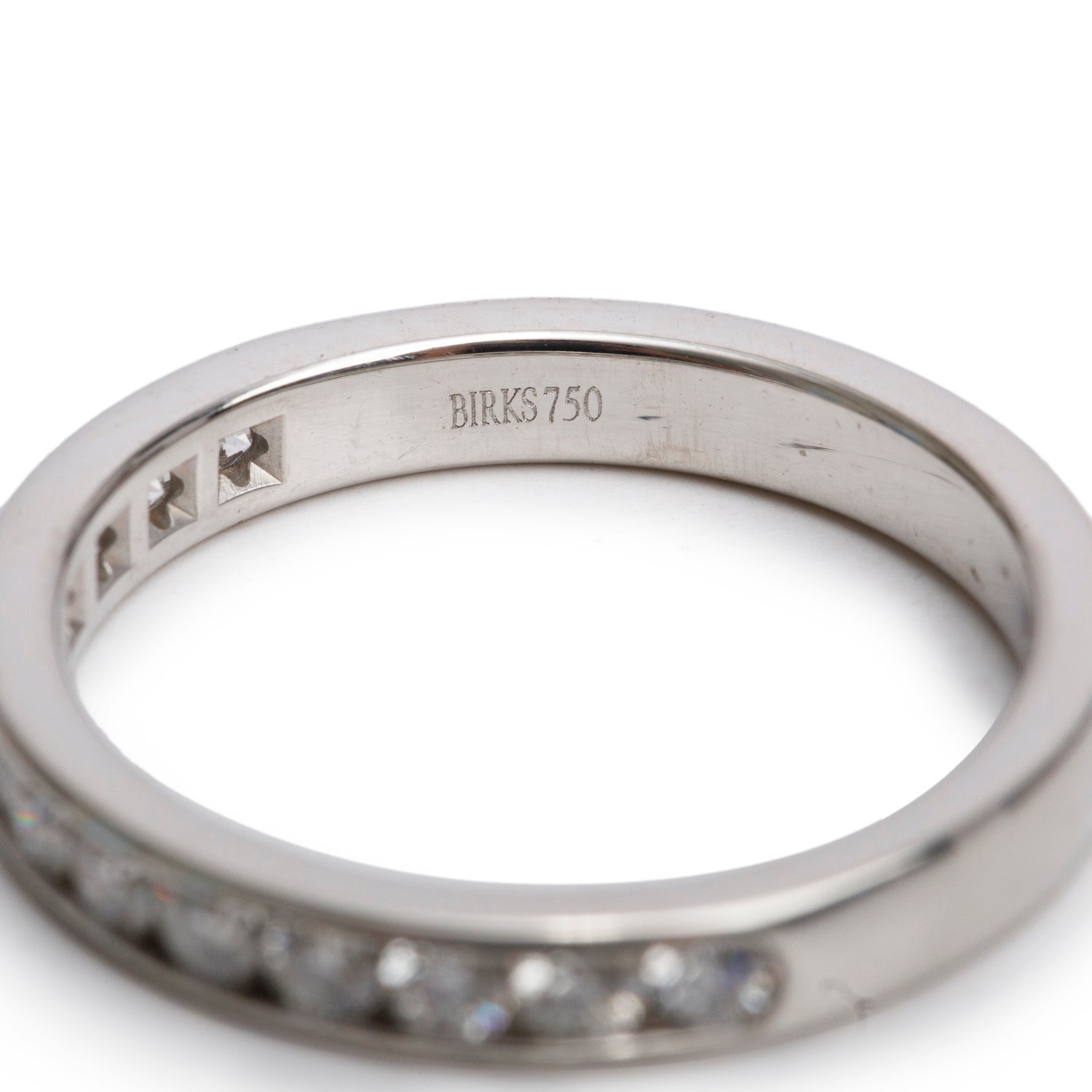 Birks 18k White Gold 0.65 tcw. Diamond Band, Size 8 w/ Box