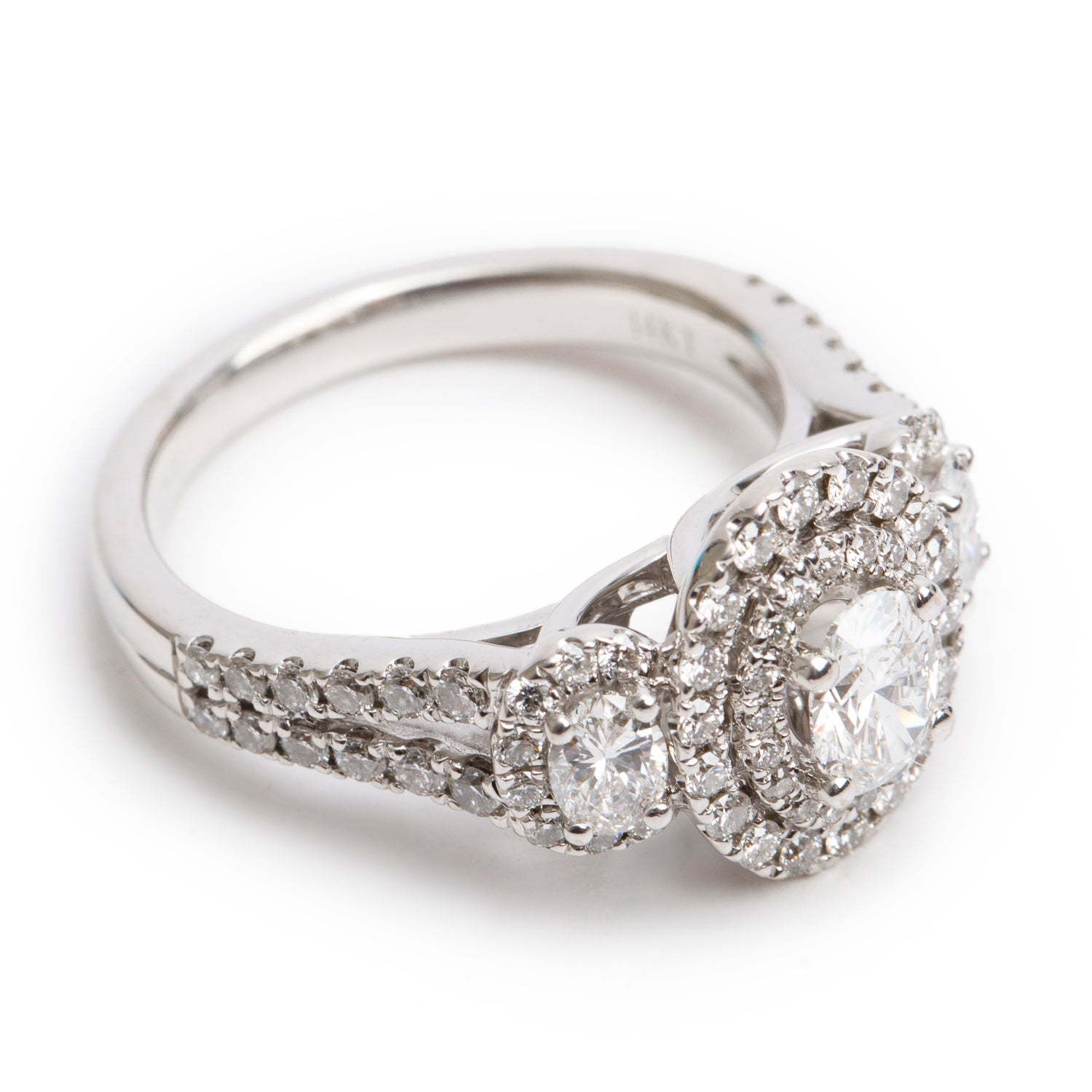 Vera Wang 14k White Gold Love Oval Cut Diamond Engagement Ring, Size 6.5