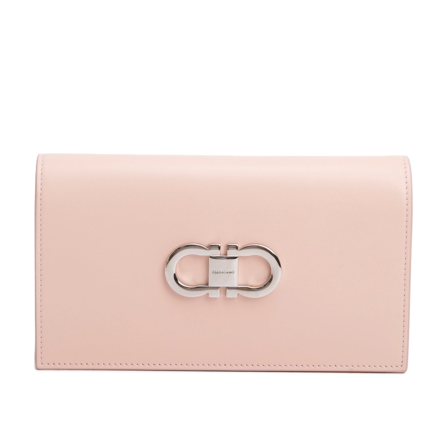 Ferragamo Pink Palmellato Leather Double Gancini Mini Shoulder Bag w/ Straps