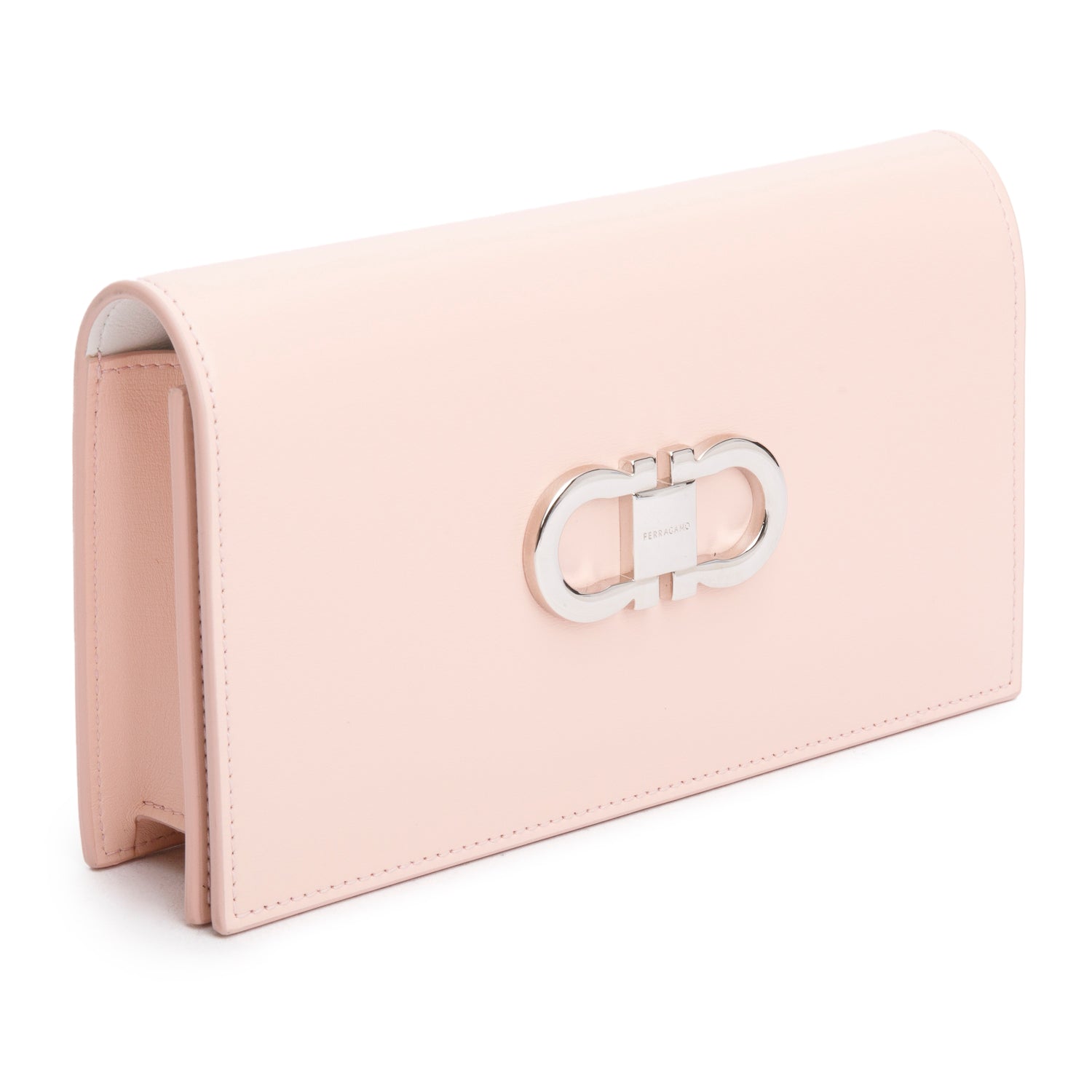 Ferragamo Pink Palmellato Leather Double Gancini Mini Shoulder Bag w/ Straps