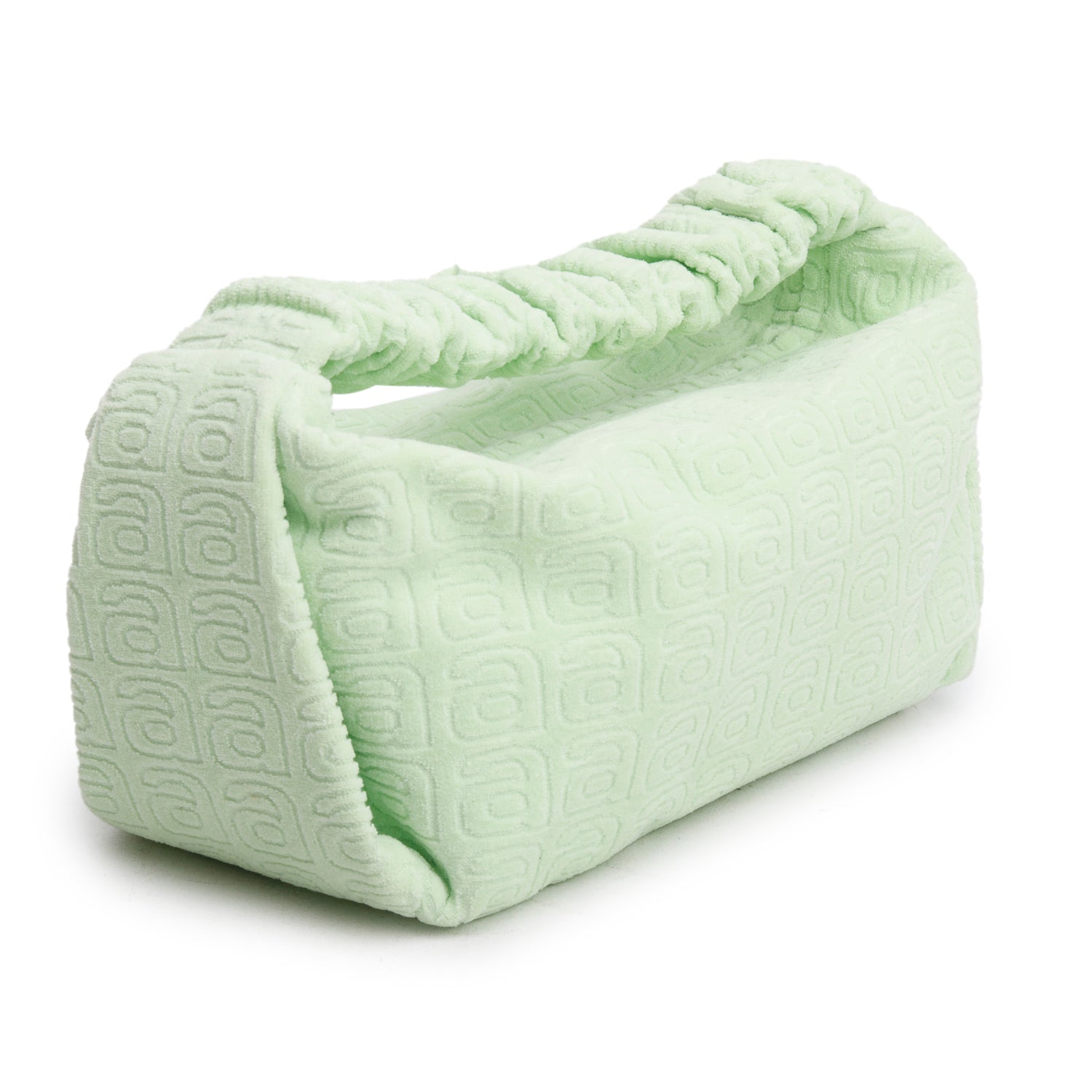 Alexander Wang Green Velour Small Jacquard Scrunchie Bag