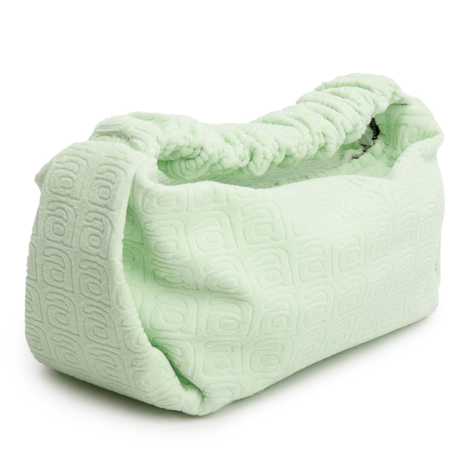 Alexander Wang Green Velour Small Jacquard Scrunchie Bag