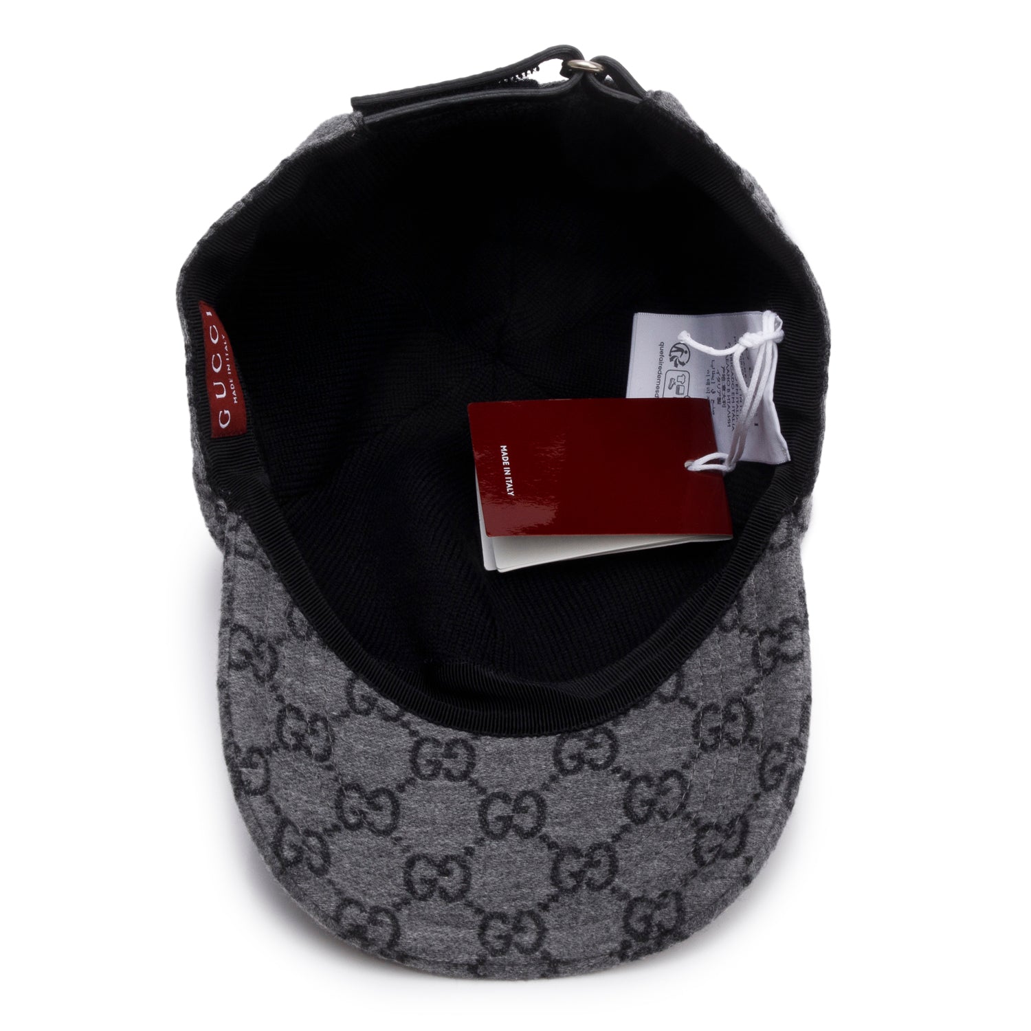 Gucci Grey Wool GG Monogram Baseball Hat, Size M 58