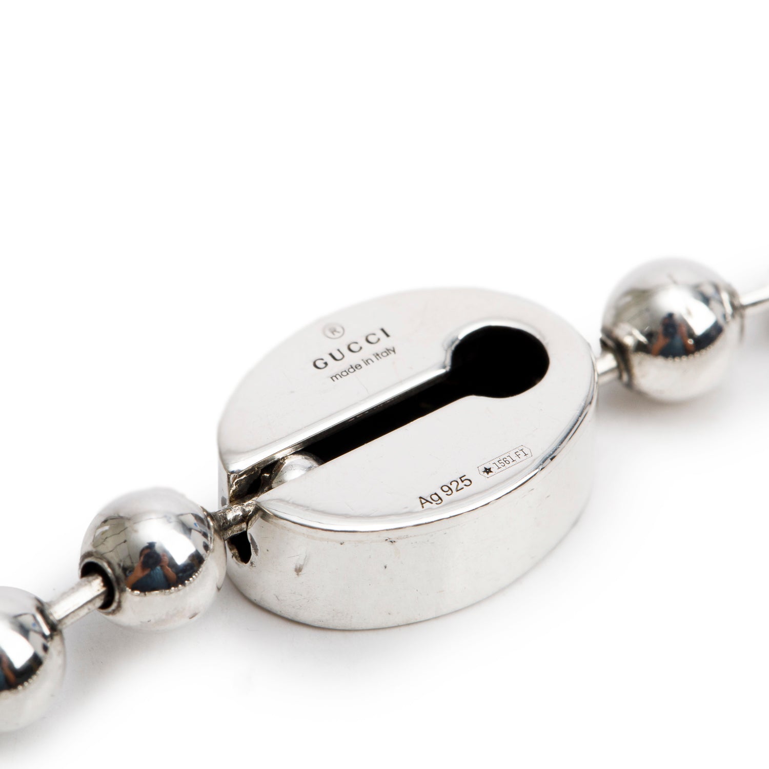 Gucci Sterling Silver Multicolour Enamel Interlocking G Boule Chain Necklace w/ Box