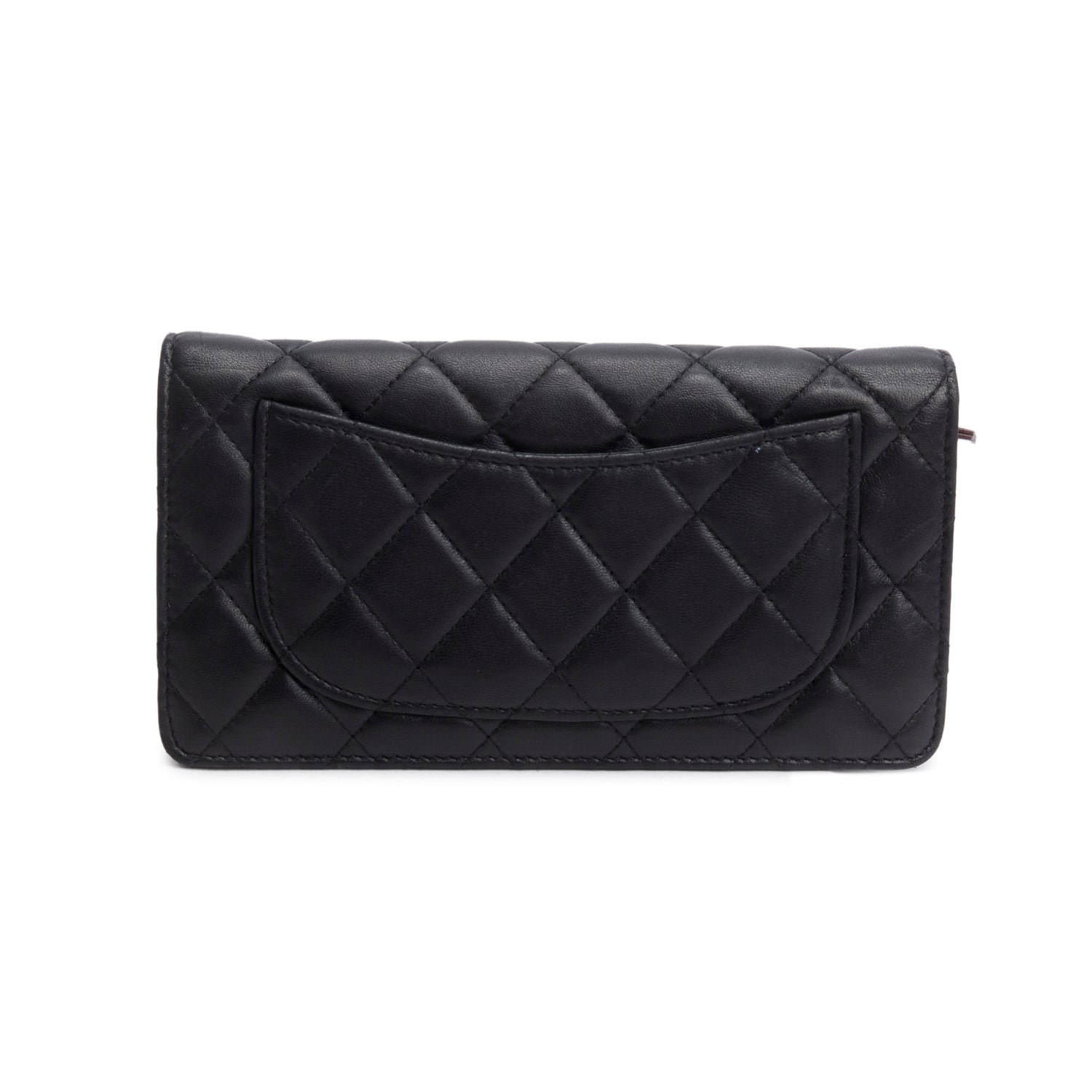 Chanel Lambskin Black Quilted Yen Wallet