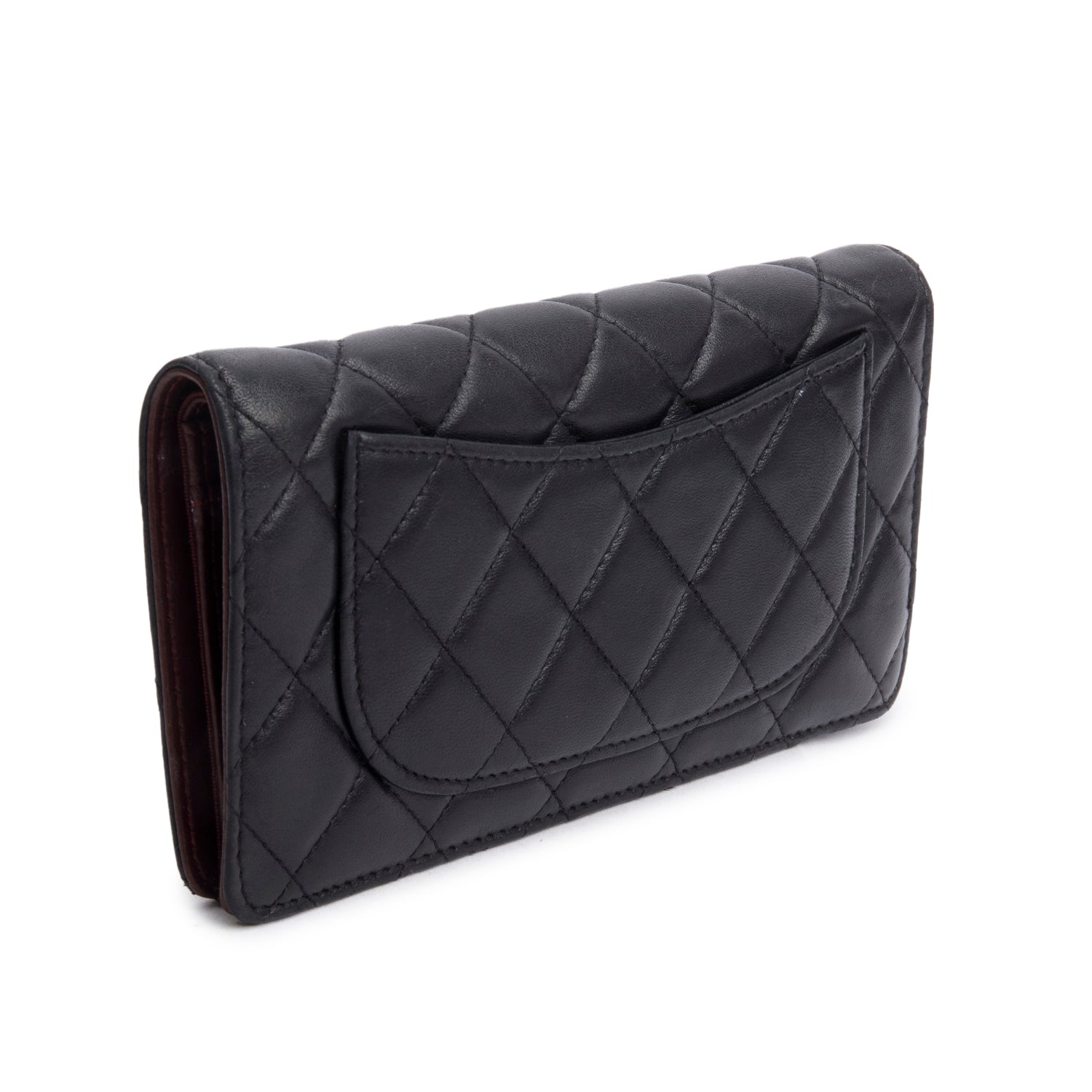 Chanel Lambskin Black Quilted Yen Wallet